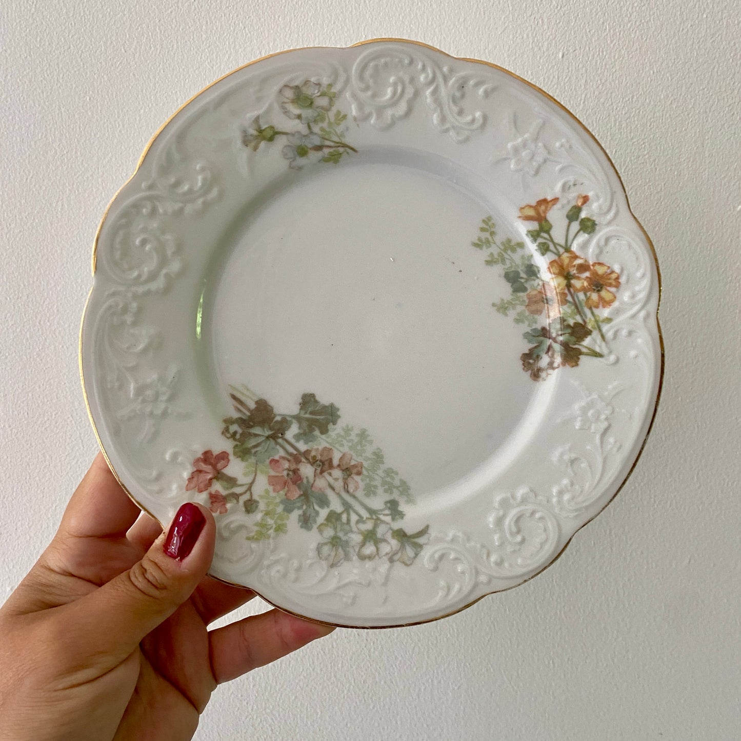 Lot de 6 assiettes à dessert vintage en porcelaine