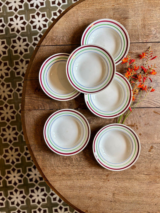 Lot de 6 assiettes creuses vintage, modèles Gildas