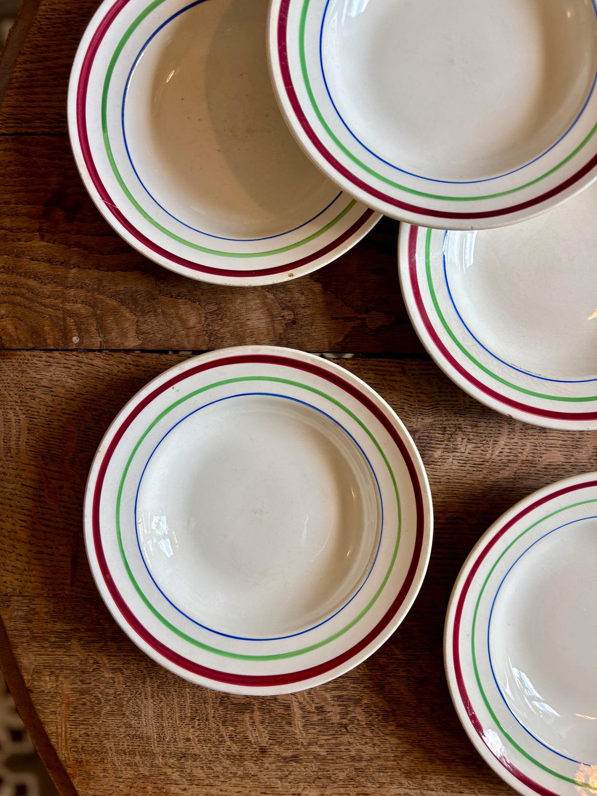 Lot de 6 assiettes creuses vintage, modèles Gildas
