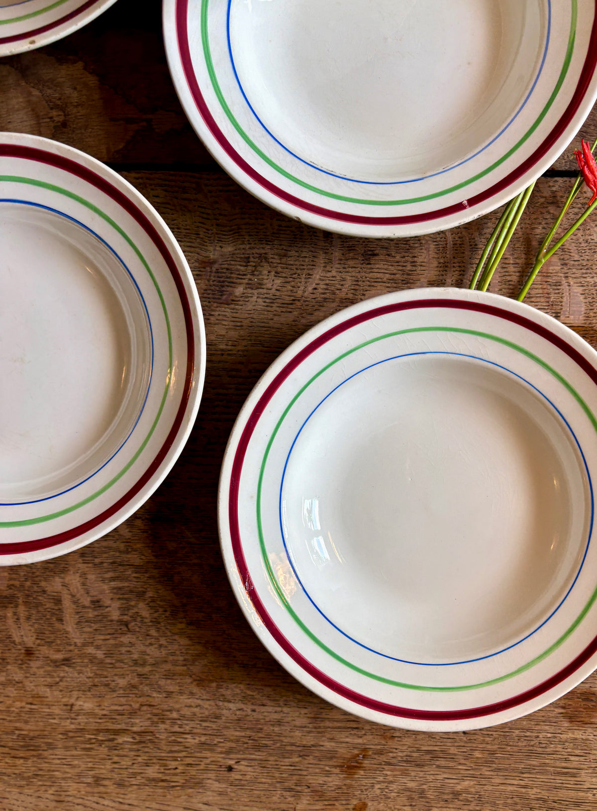 Lot de 6 assiettes creuses vintage, modèles Gildas