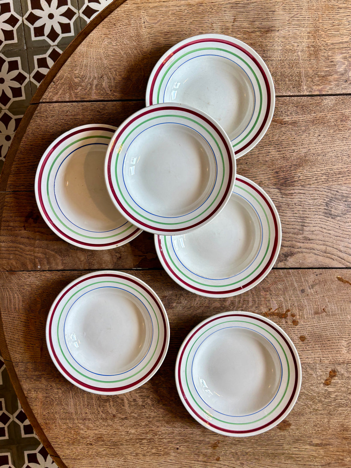 Lot de 6 assiettes creuses vintage, modèles Gildas