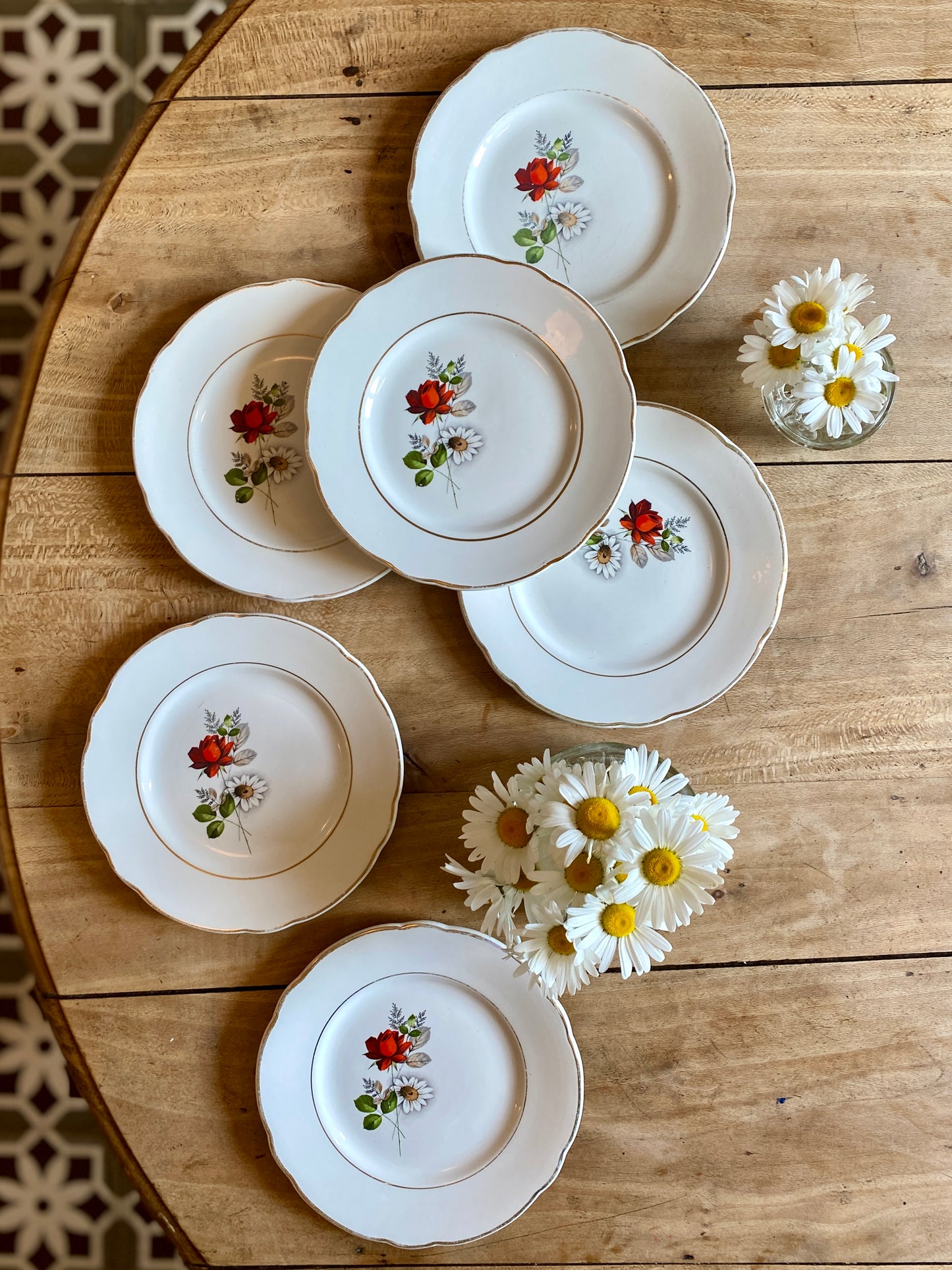 Lot de 6 assiettes à dessert vintage - modèle Mulhouse de Badonvillier