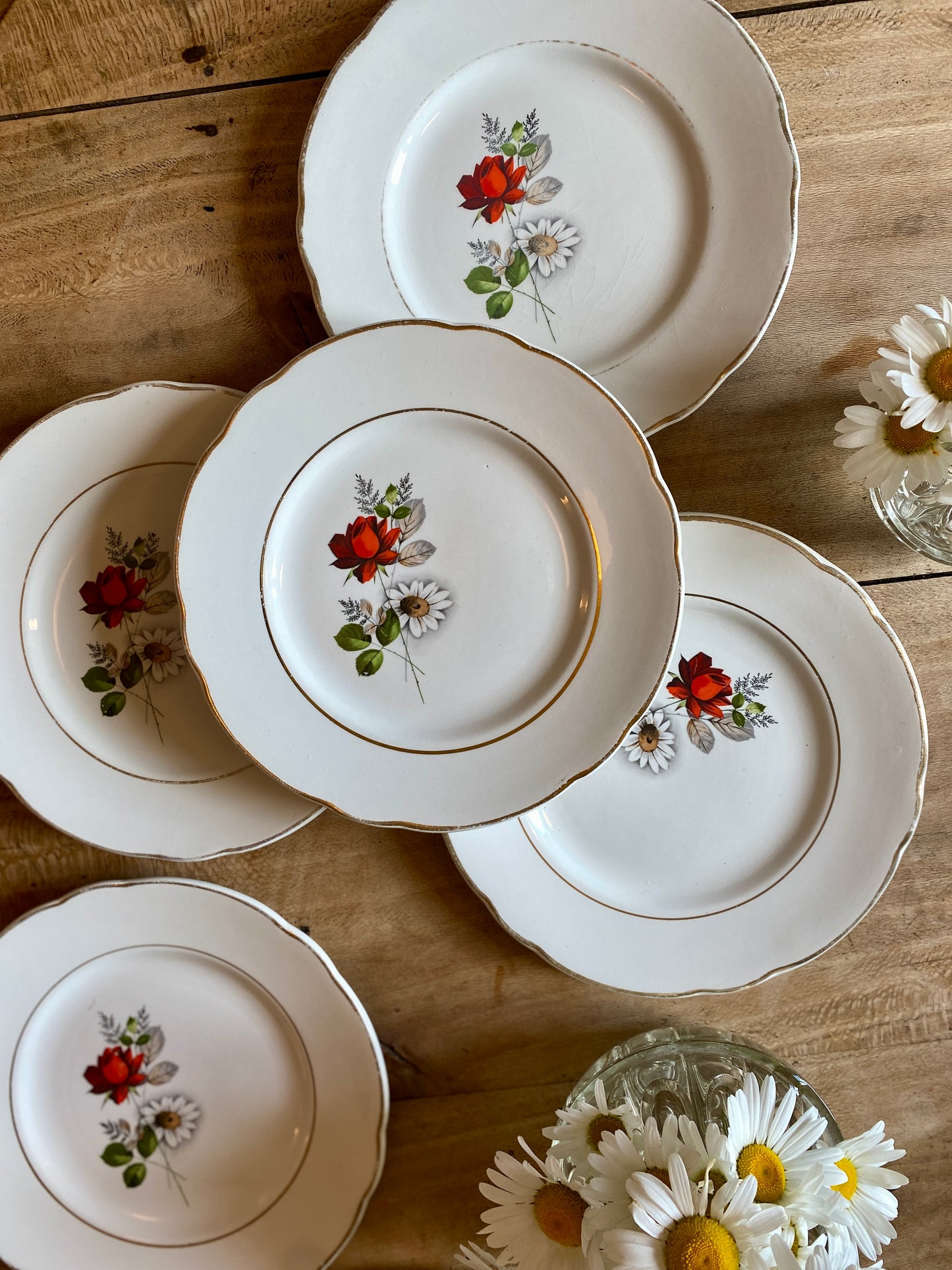 Lot de 6 assiettes à dessert vintage - modèle Mulhouse de Badonvillier