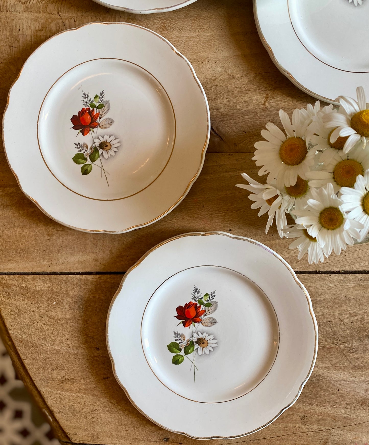 Lot de 6 assiettes à dessert vintage - modèle Mulhouse de Badonvillier