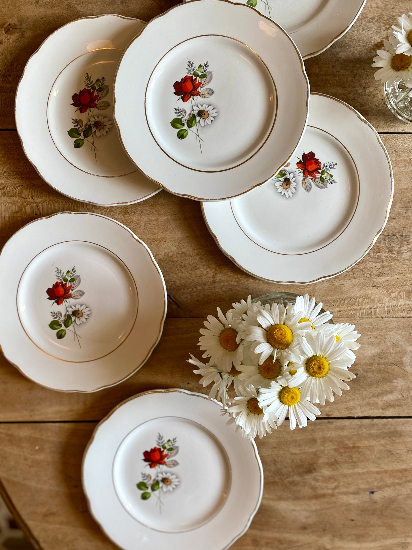 Lot de 6 assiettes à dessert vintage - modèle Mulhouse de Badonvillier