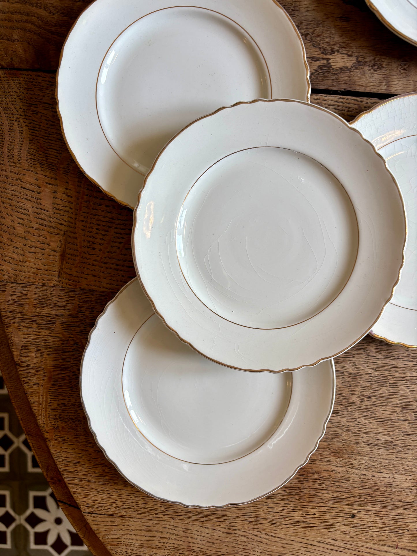 Lot de 8 assiettes à dessert vintage Moulin des Loups