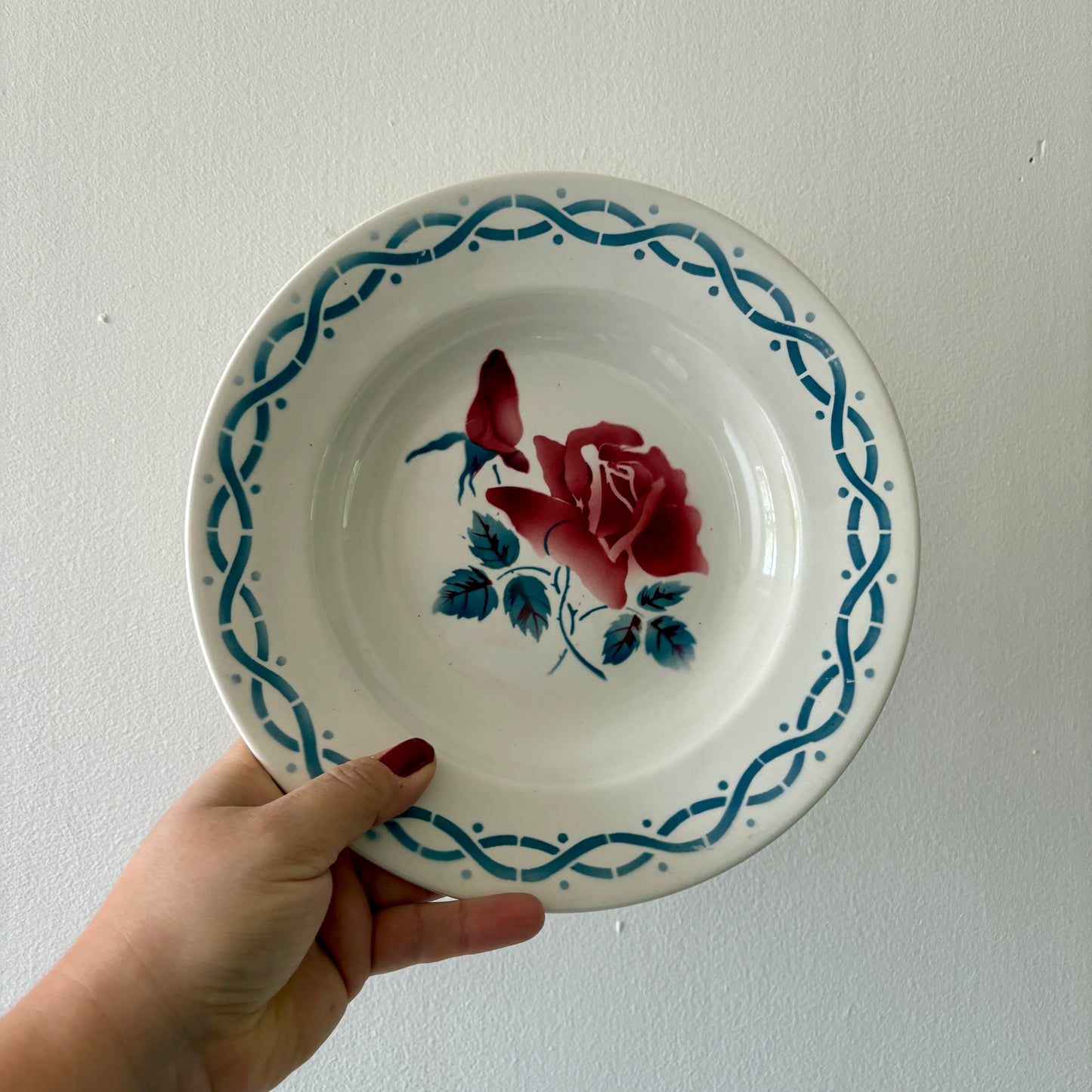 Lot de 8 assiettes creuse vintage - modèle Janine de Digoin Sarrreguemines