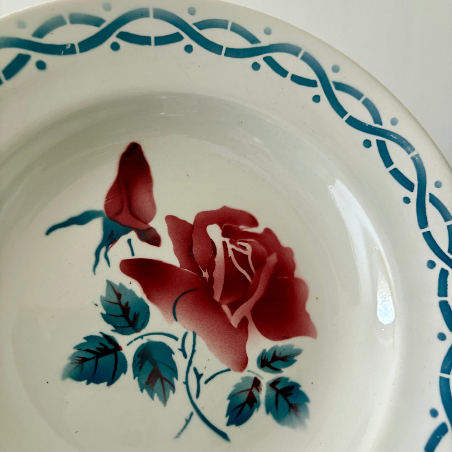 Lot de 8 assiettes creuse vintage - modèle Janine de Digoin Sarrreguemines