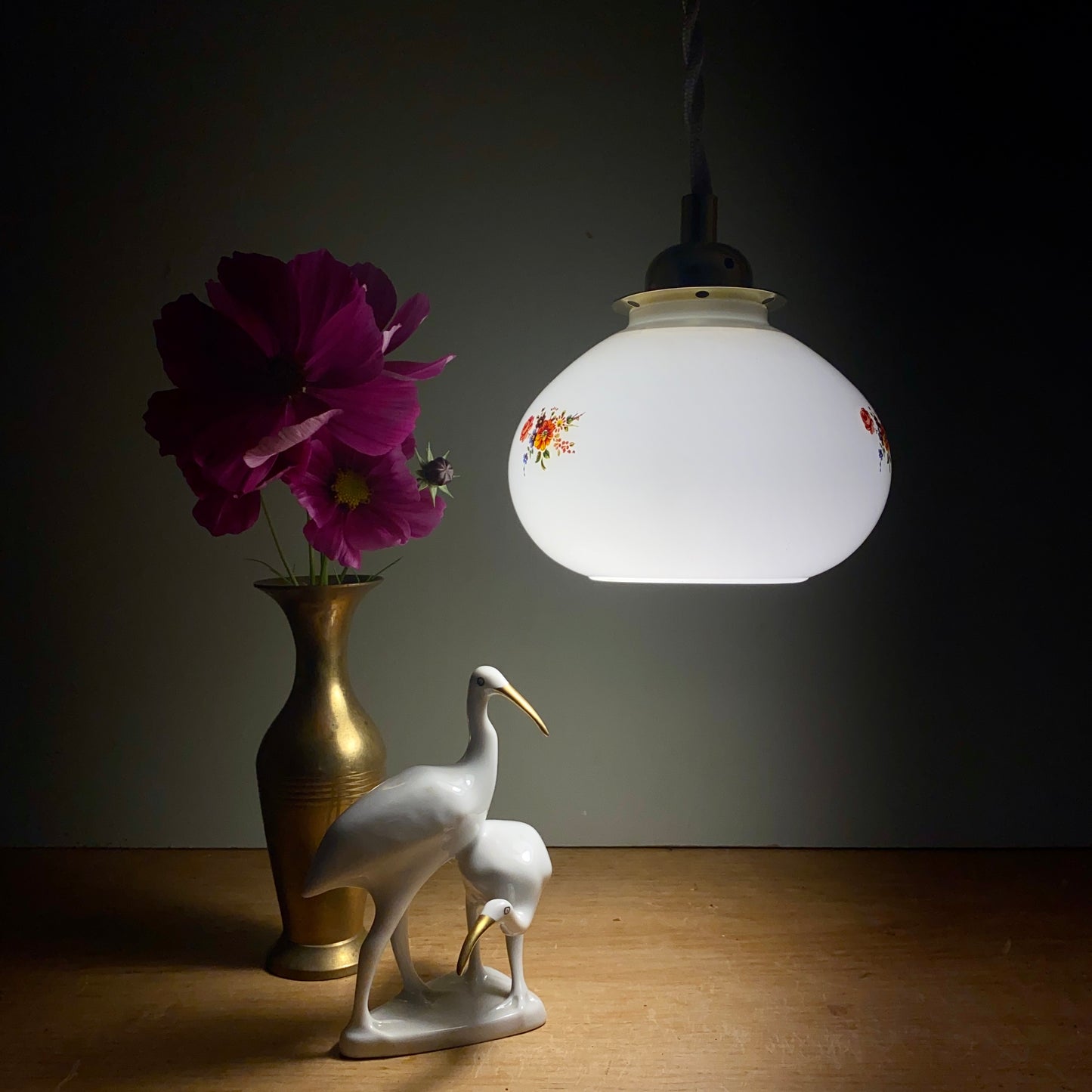 Suspension opaline blanche