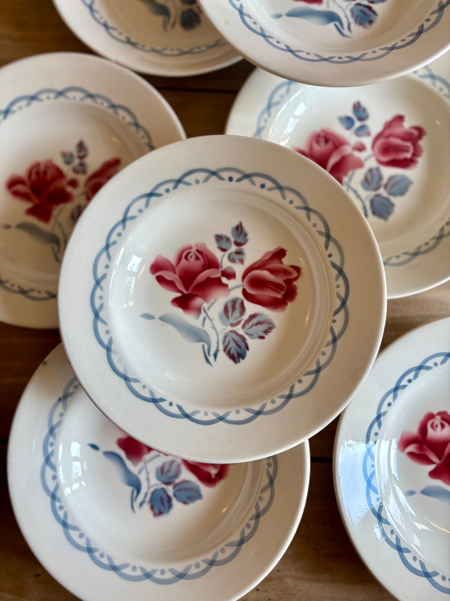 Lot de 8 assiettes creuse vintage - modèle Cannes de Digoin