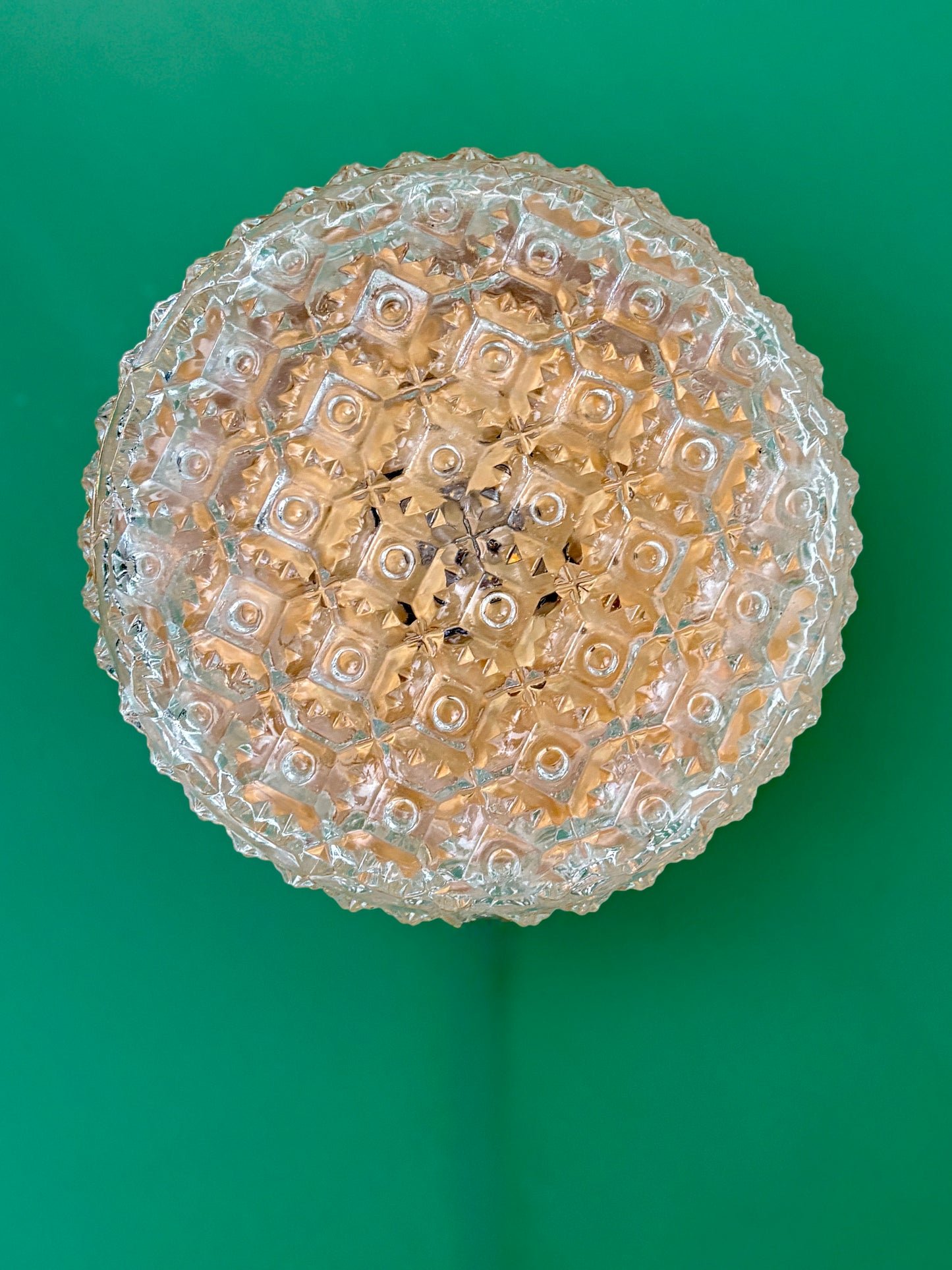 Applique ou plafonnier globe vintage en verre moulé (PLAF12)