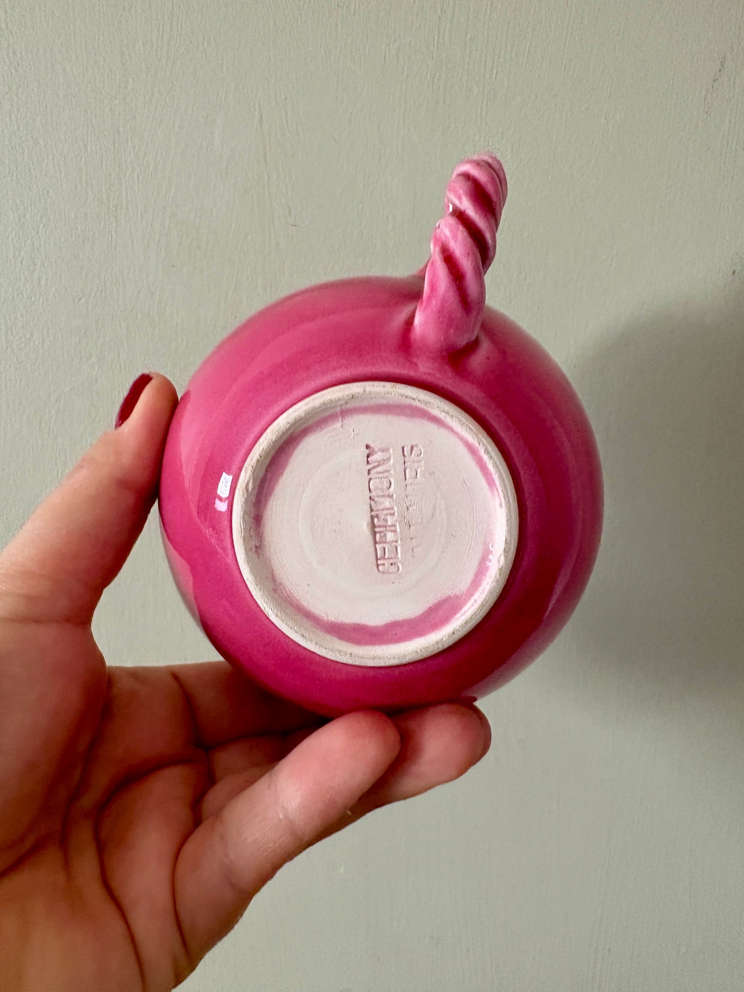 Lot de 2 tasses anciennes en céramique rose