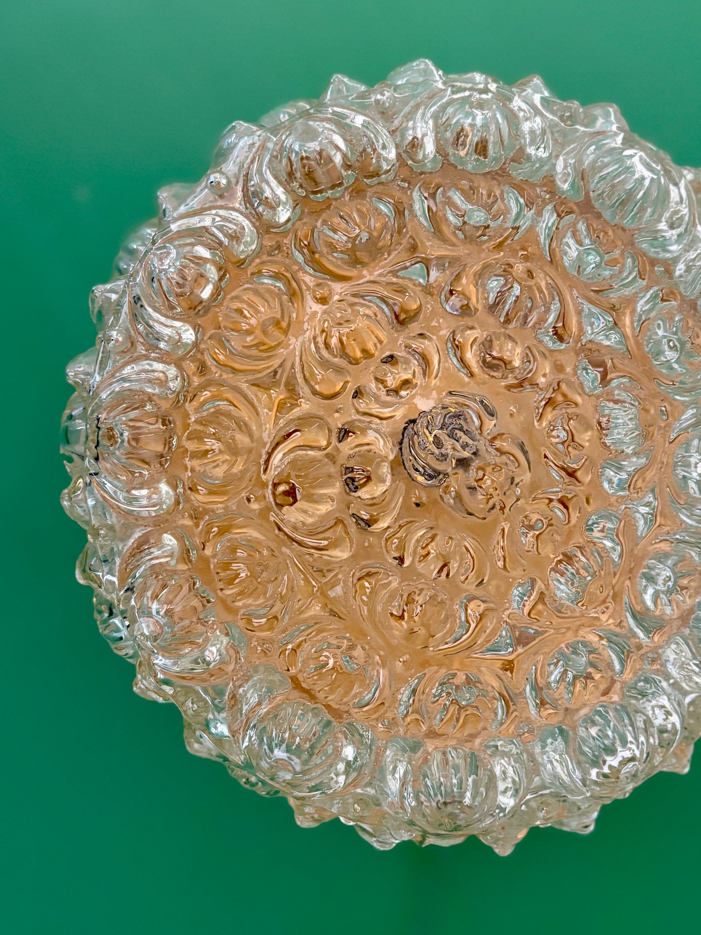 Applique ou plafonnier globe vintage en verre moulé (PLAF13)
