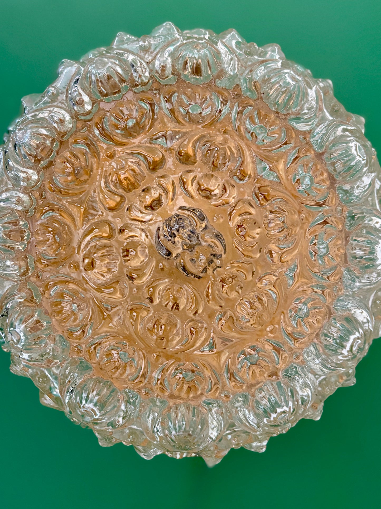 Applique ou plafonnier globe vintage en verre moulé (PLAF13)