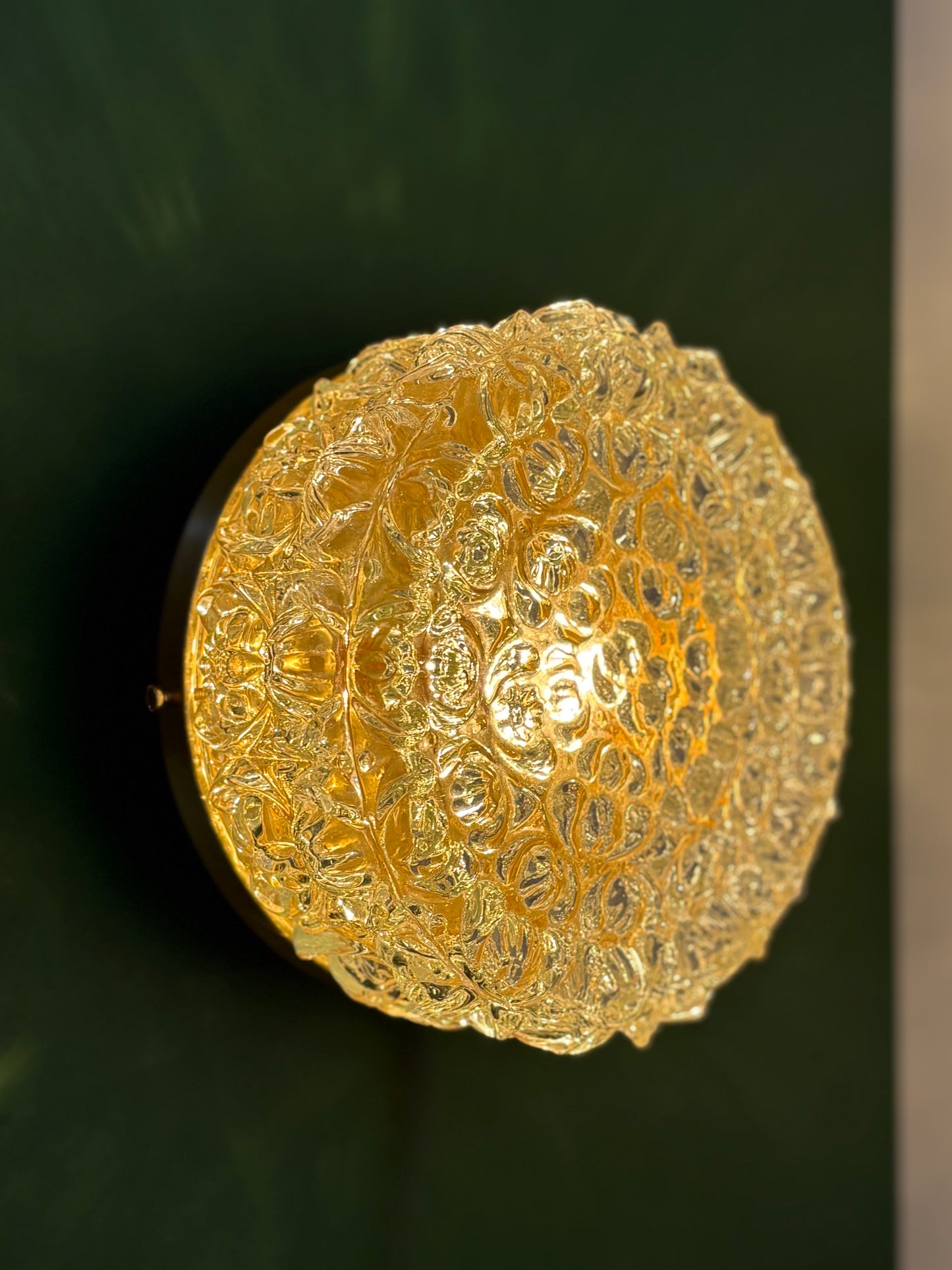 Applique ou plafonnier globe vintage en verre moulé (PLAF13)