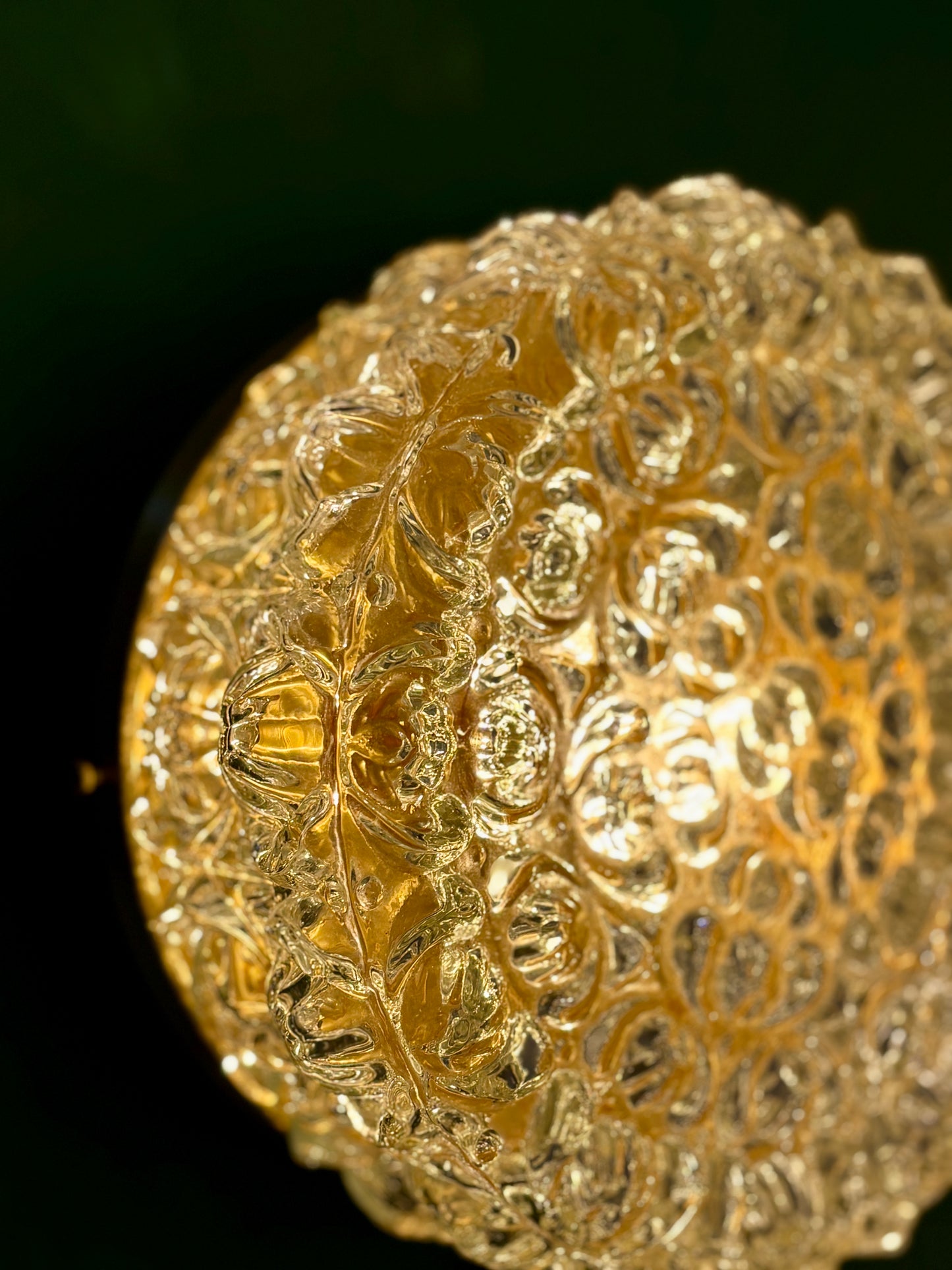 Applique ou plafonnier globe vintage en verre moulé (PLAF13)