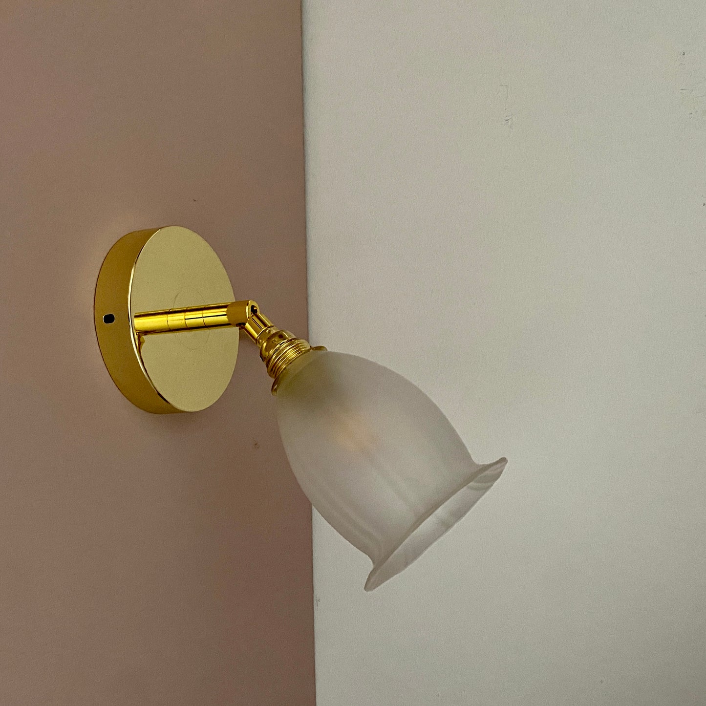 Applique tulipe vintage en verre dépoli