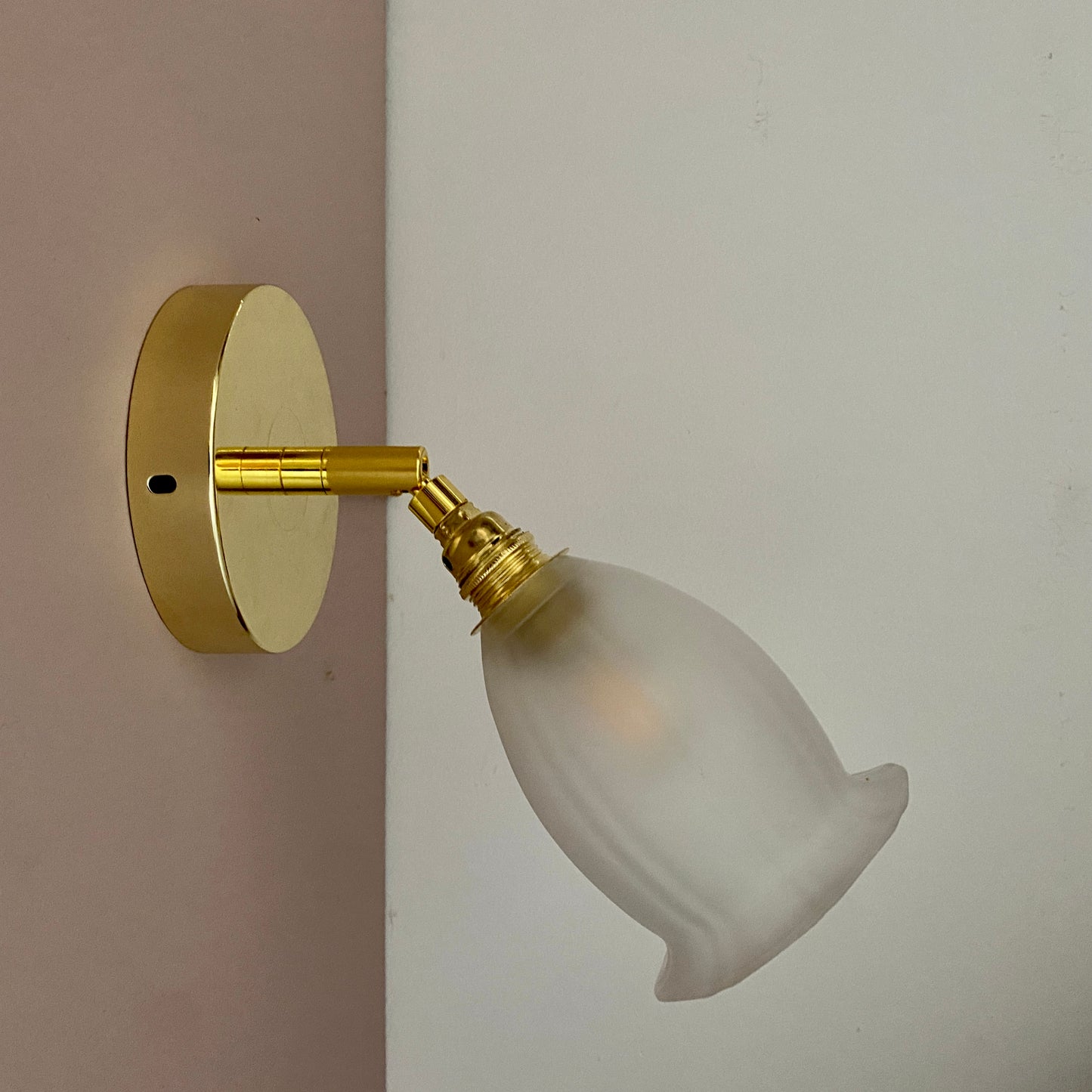 Applique tulipe vintage en verre dépoli