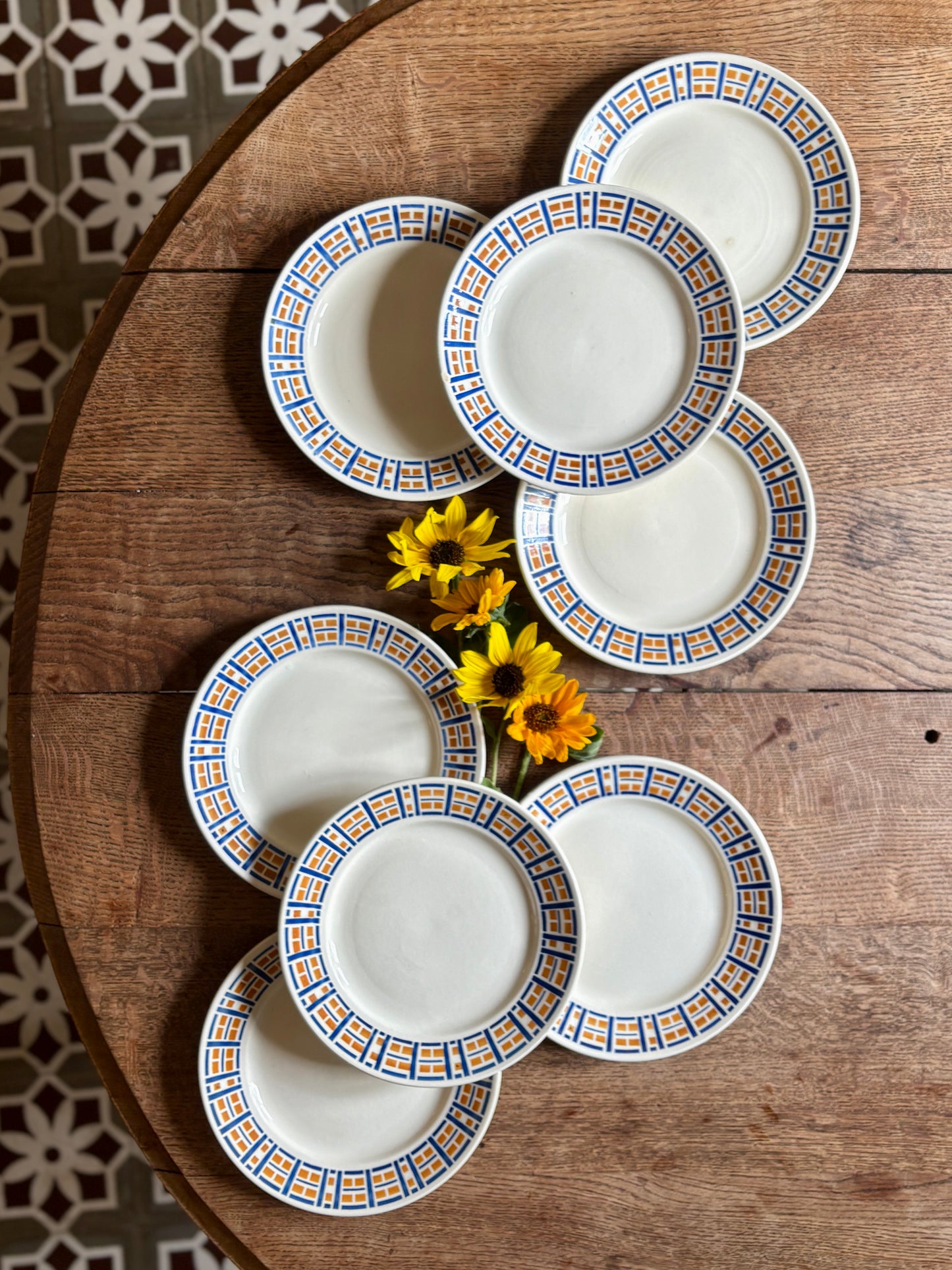 Lot de 8 assiettes plates anciennes - Robinson de Badonvillier
