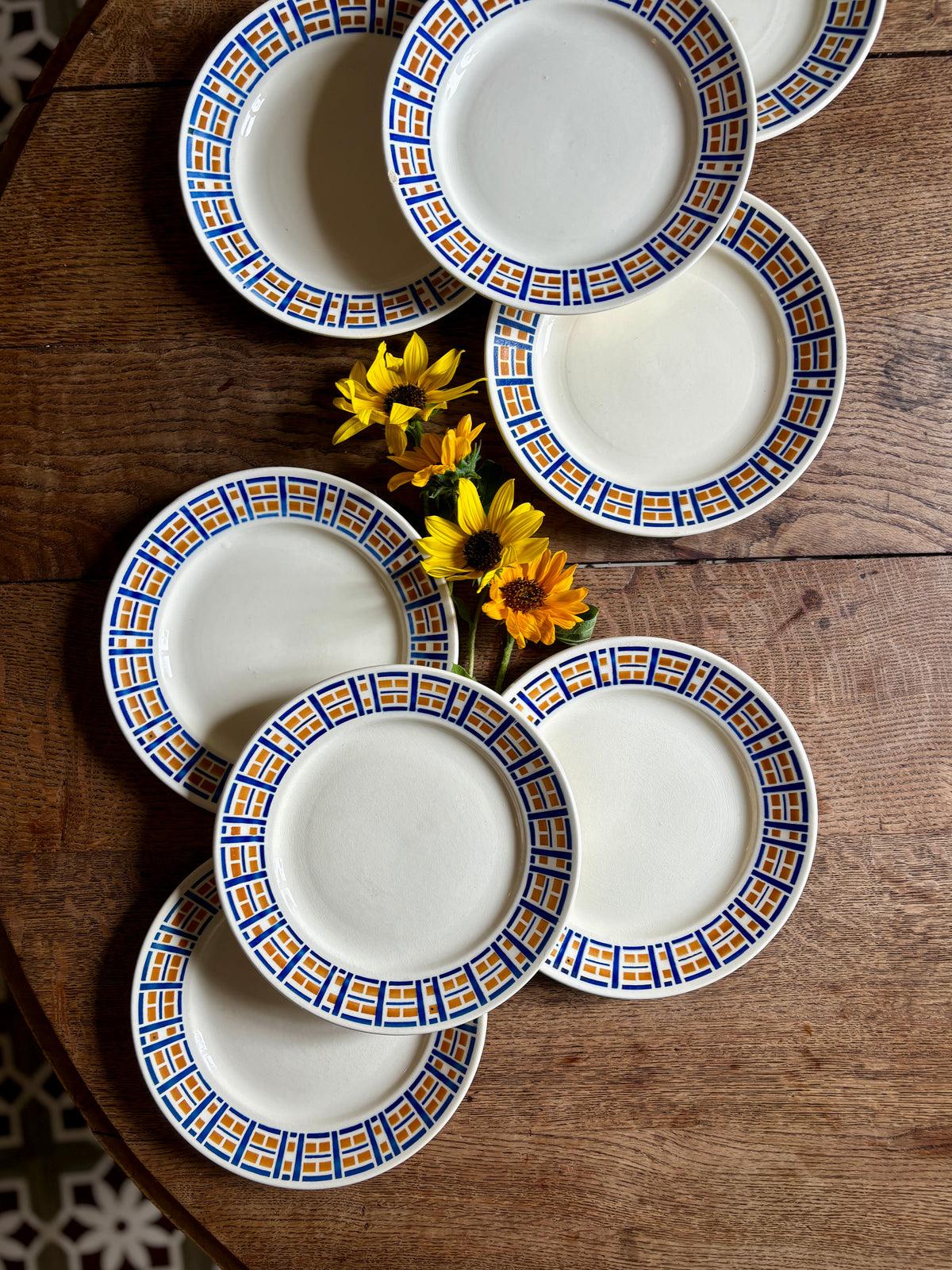 Lot de 8 assiettes plates anciennes - Robinson de Badonvillier