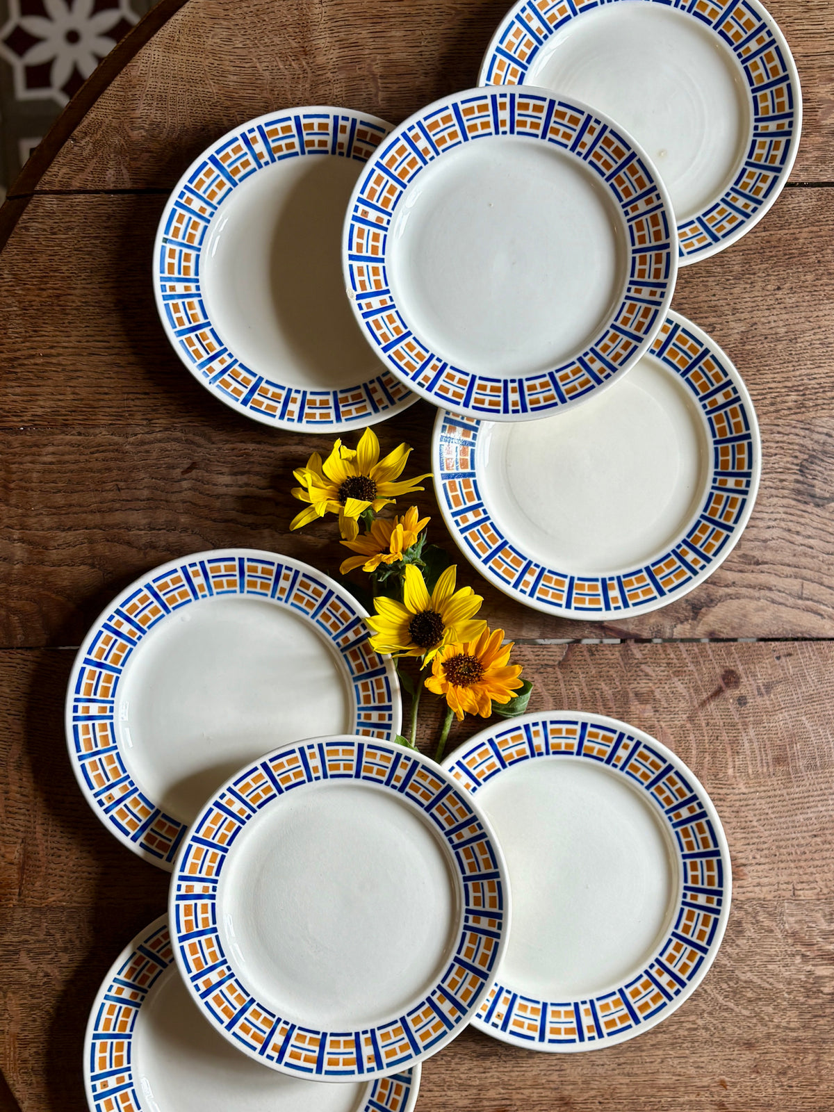 Lot de 8 assiettes plates anciennes - Robinson de Badonvillier