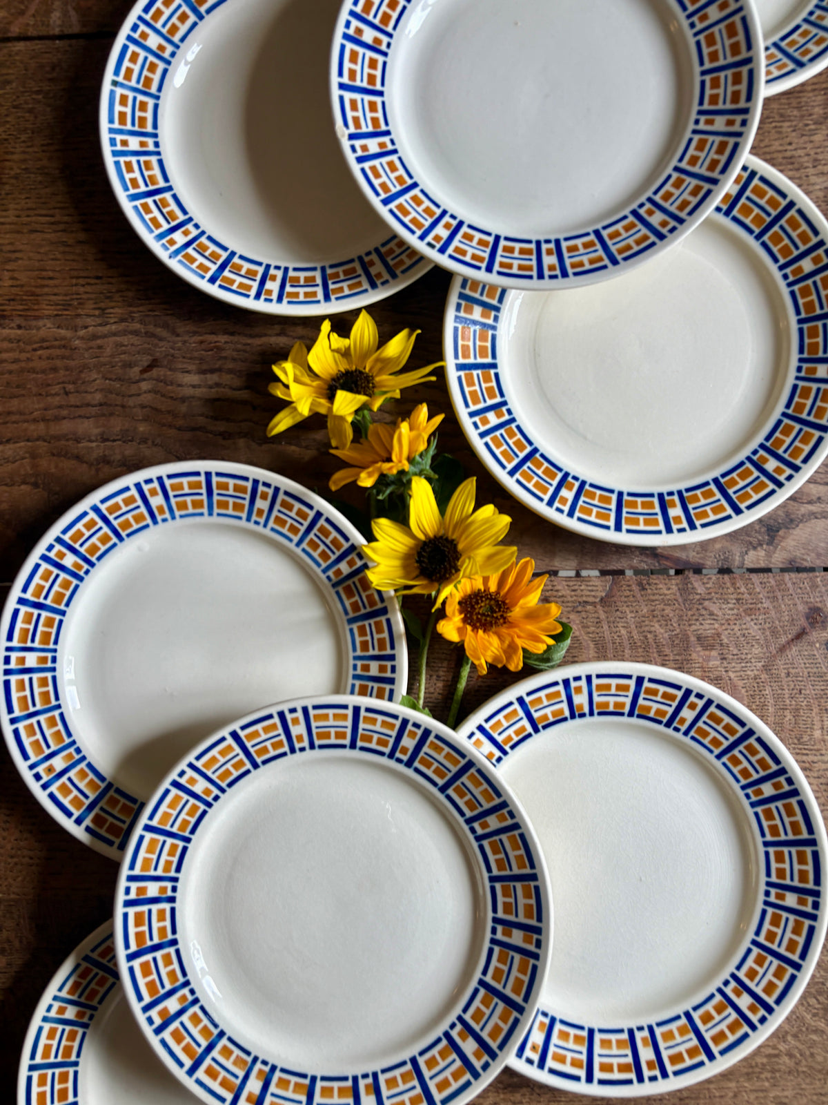 Lot de 8 assiettes plates anciennes - Robinson de Badonvillier