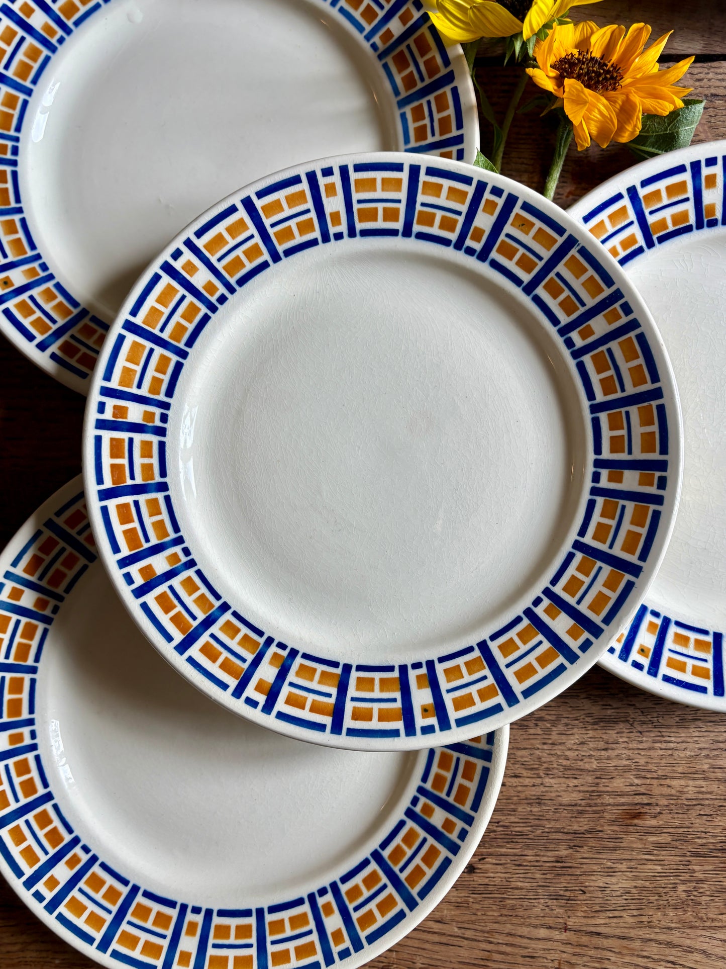 Lot de 8 assiettes plates anciennes - Robinson de Badonvillier