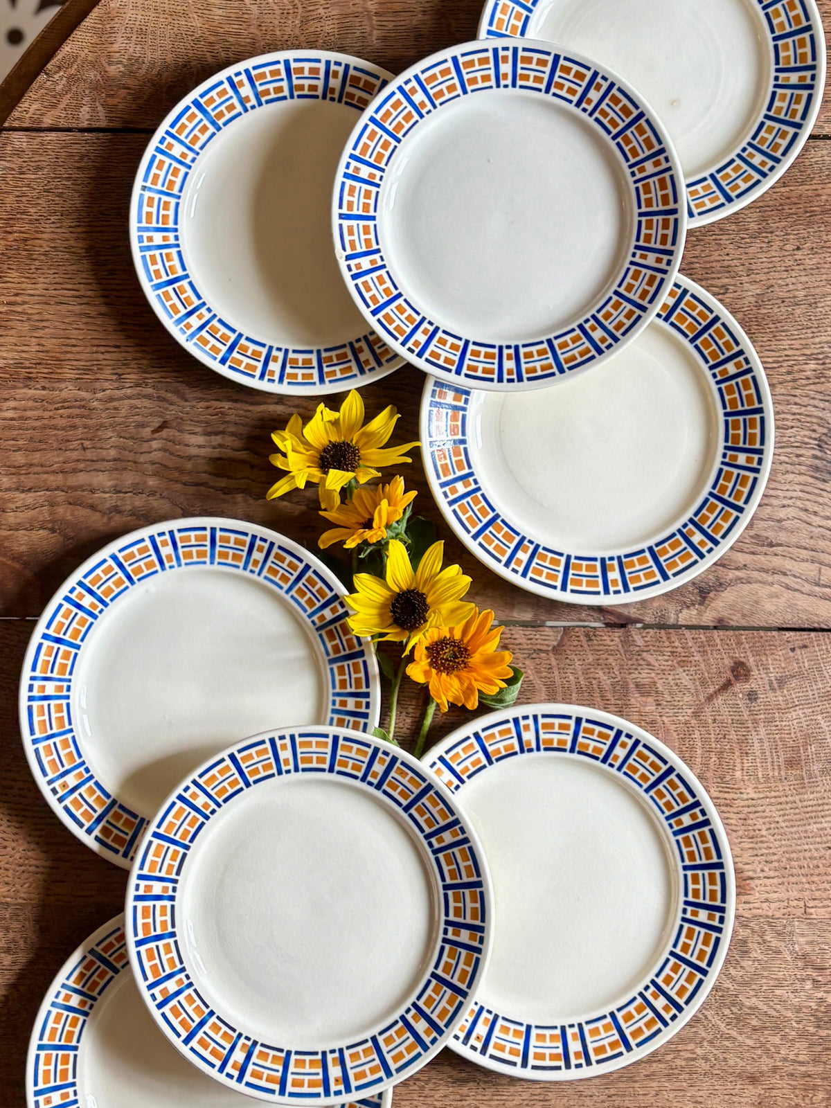 Lot de 8 assiettes plates anciennes - Robinson de Badonvillier