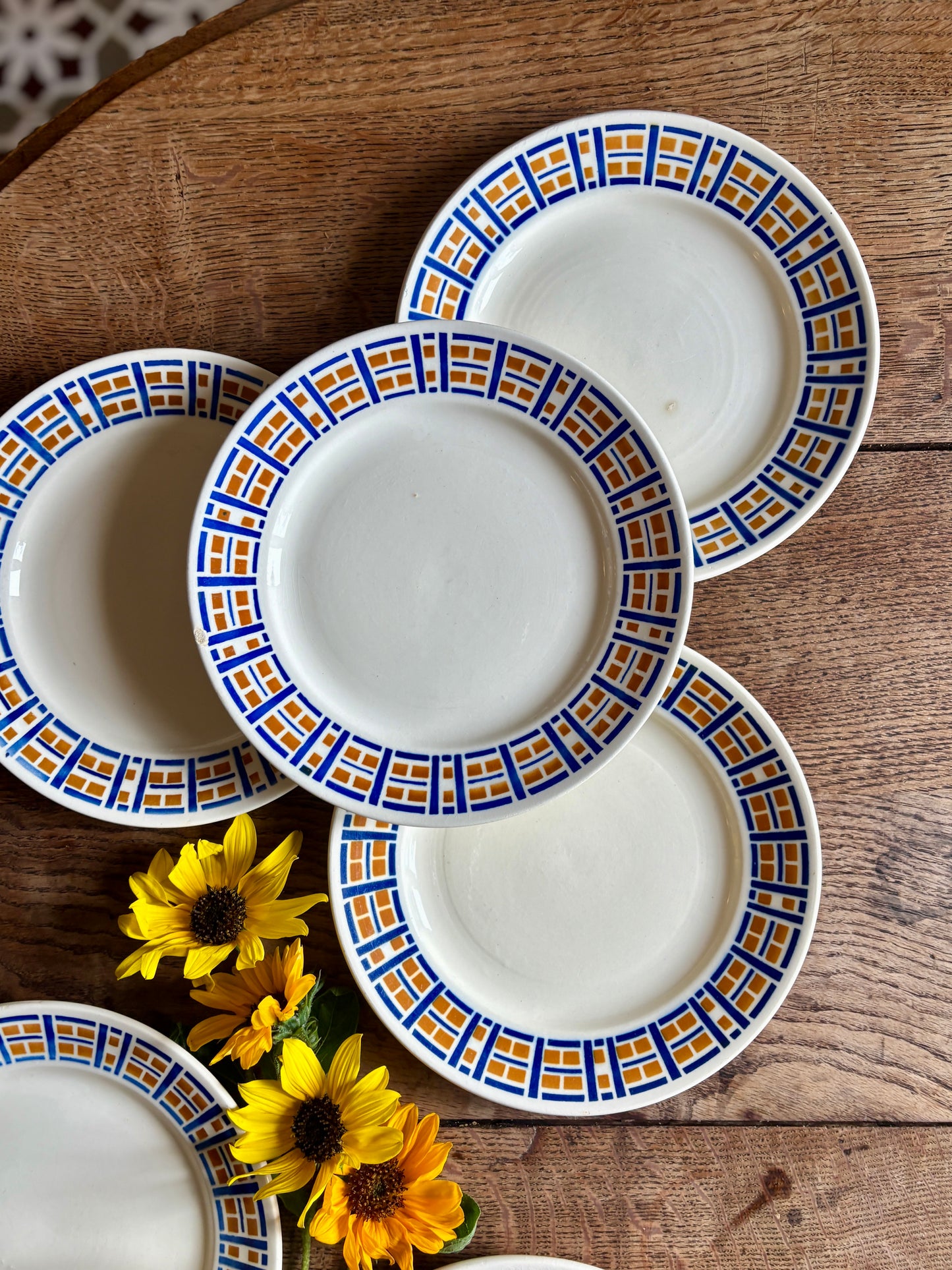 Lot de 8 assiettes plates anciennes - Robinson de Badonvillier