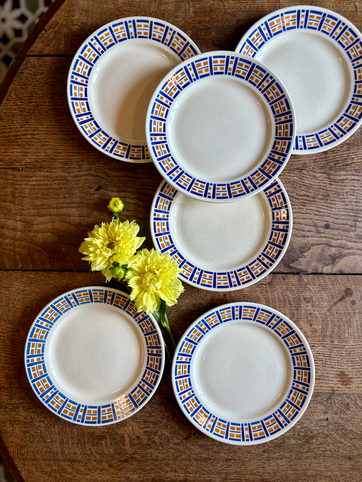Lot de 6 assiettes à dessert anciennes - Robinson de Badonvillier