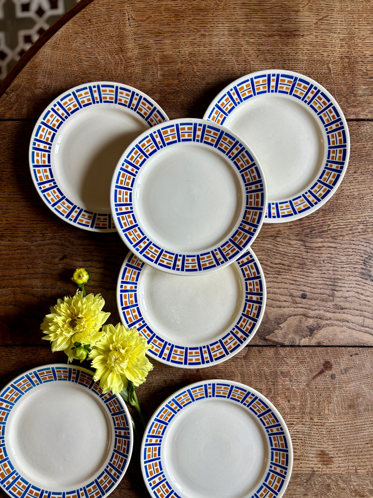 Lot de 6 assiettes à dessert anciennes - Robinson de Badonvillier