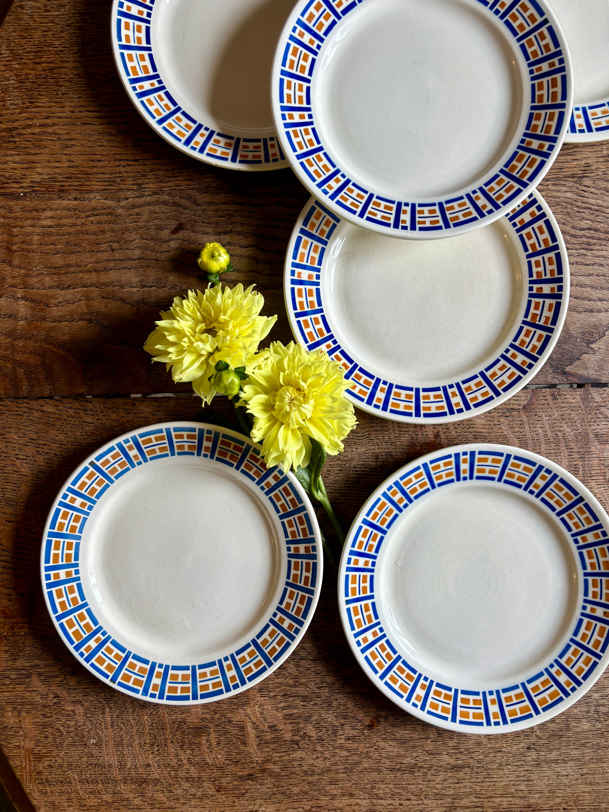 Lot de 6 assiettes à dessert anciennes - Robinson de Badonvillier