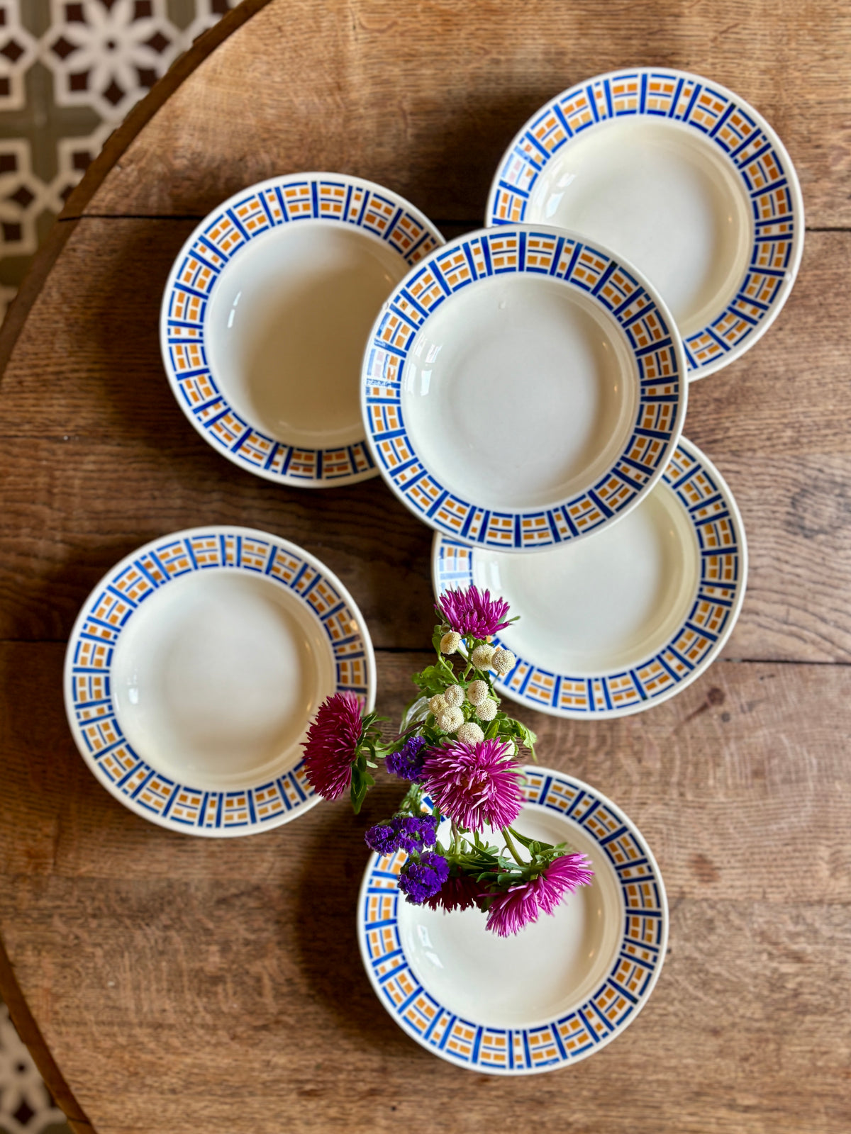 Lot de 6 assiettes creuses anciennes - Robinson de Badonvillier