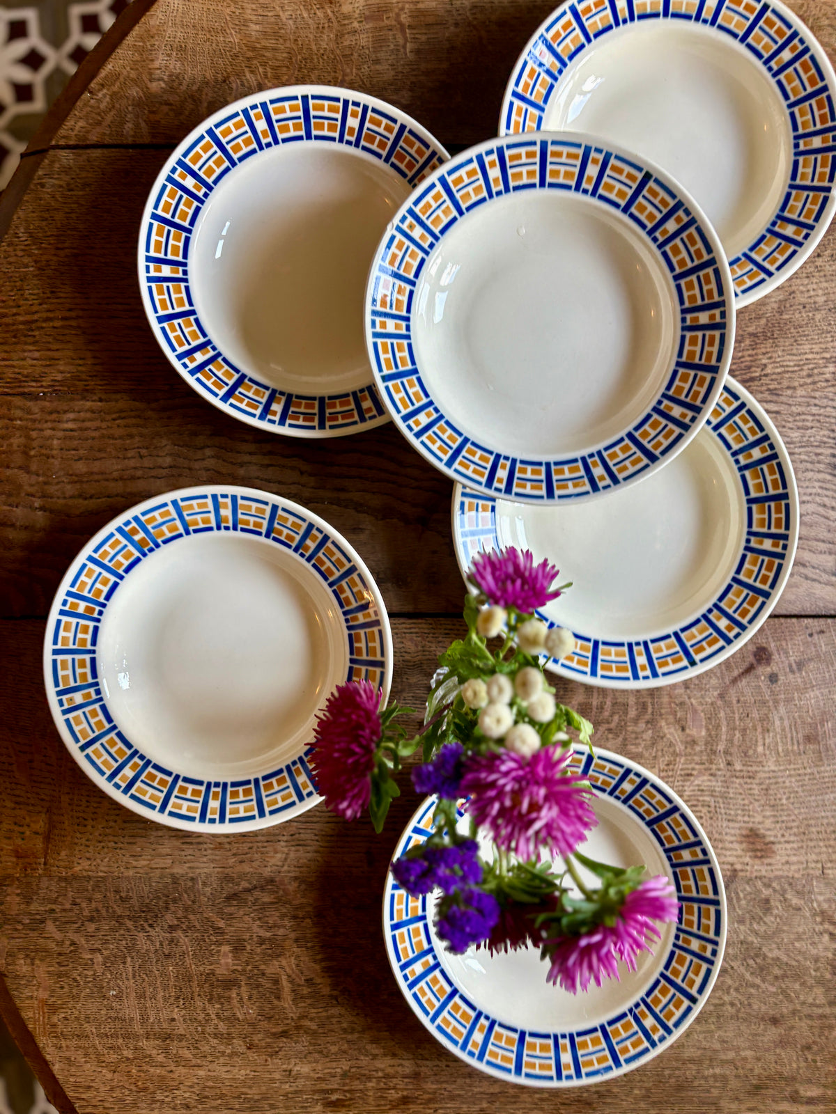 Lot de 6 assiettes creuses anciennes - Robinson de Badonvillier