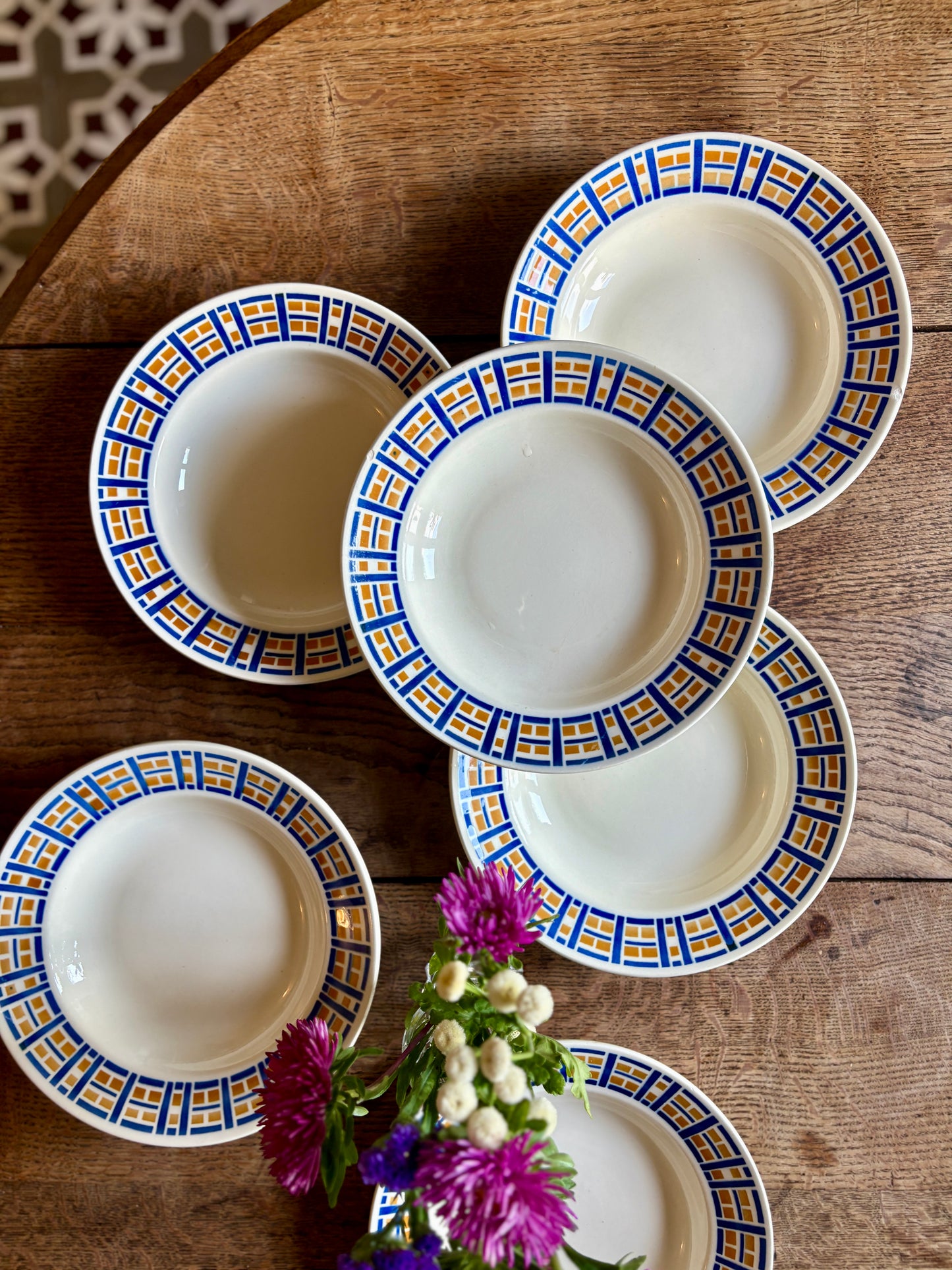 Lot de 6 assiettes creuses anciennes - Robinson de Badonvillier