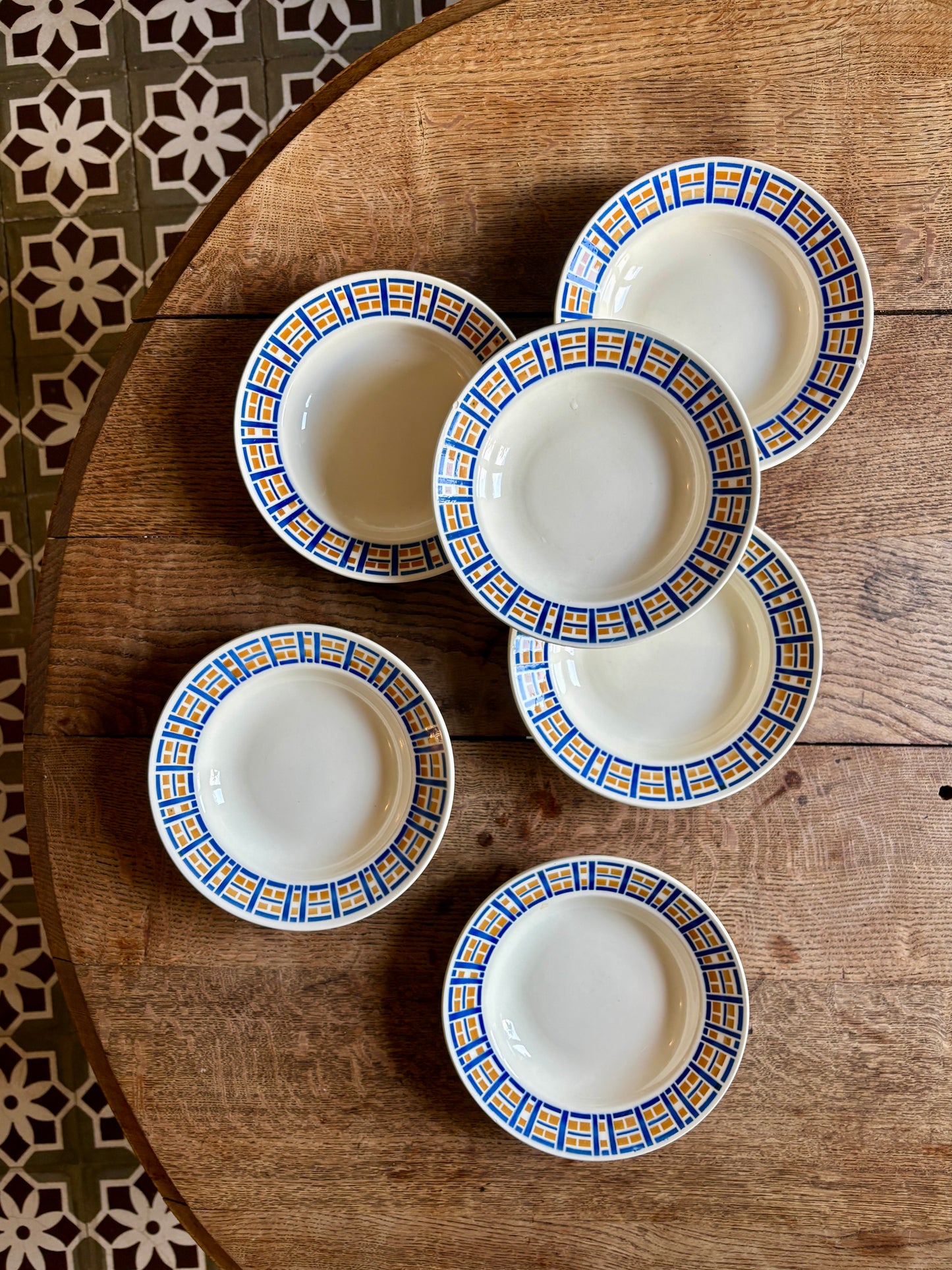 Lot de 6 assiettes creuses anciennes - Robinson de Badonvillier