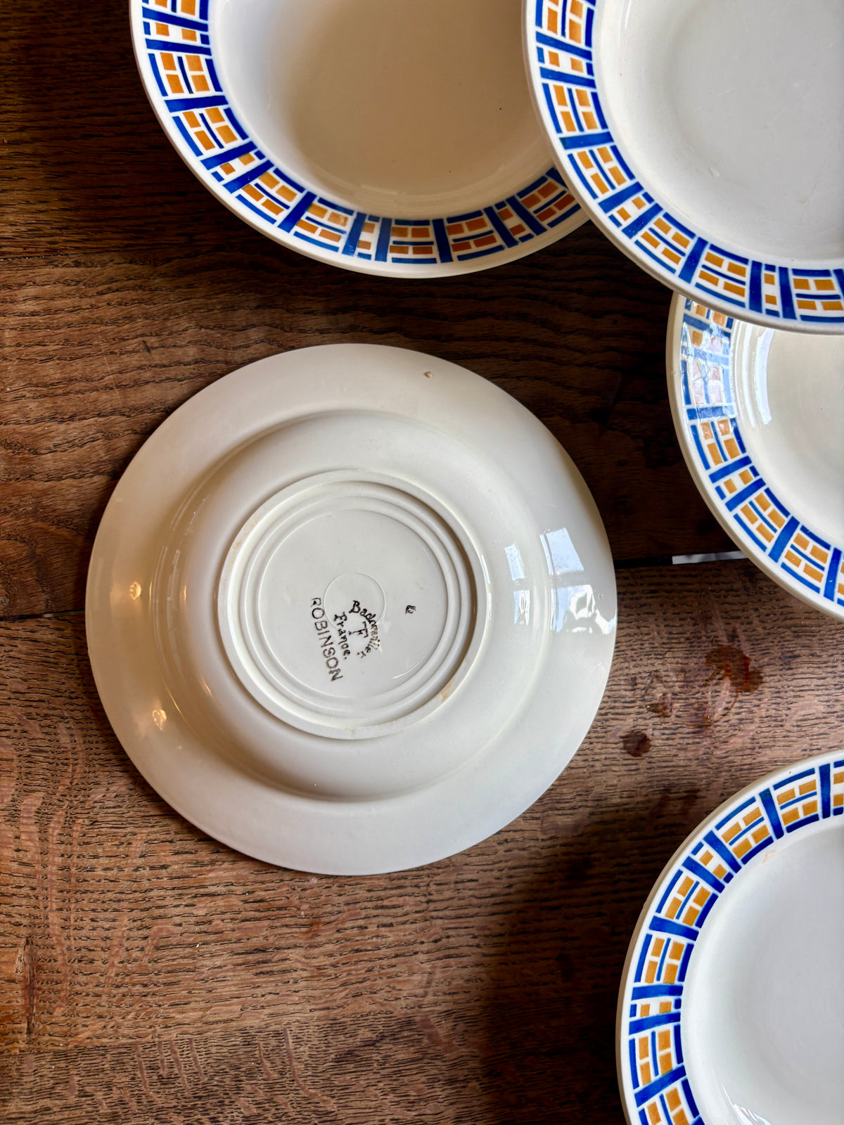 Lot de 6 assiettes creuses anciennes - Robinson de Badonvillier