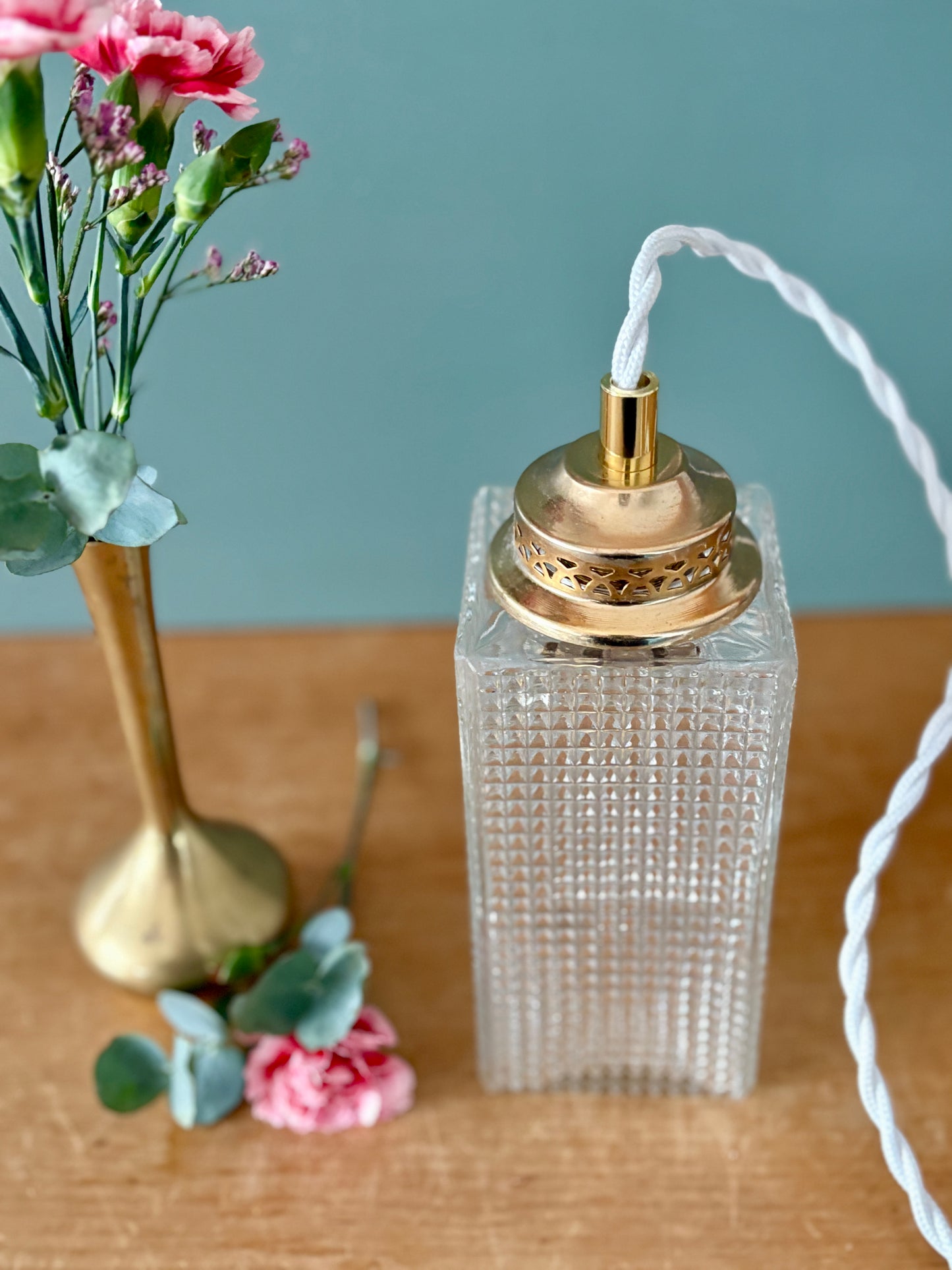Baladeuse ou lampe à poser globe vintage en verre (BR1)