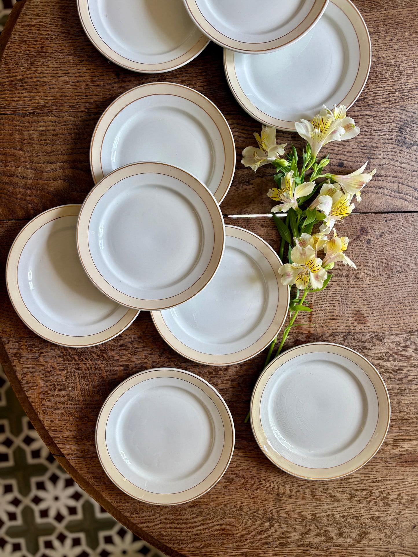 Lot de 10 assiettes à dessert anciennes - Auteuil de Lunéville