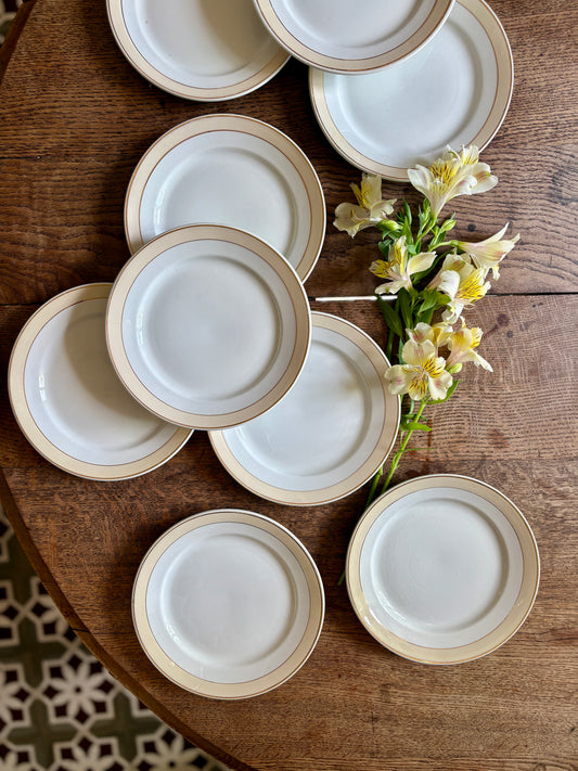 Lot de 10 assiettes à dessert anciennes - Auteuil de Lunéville