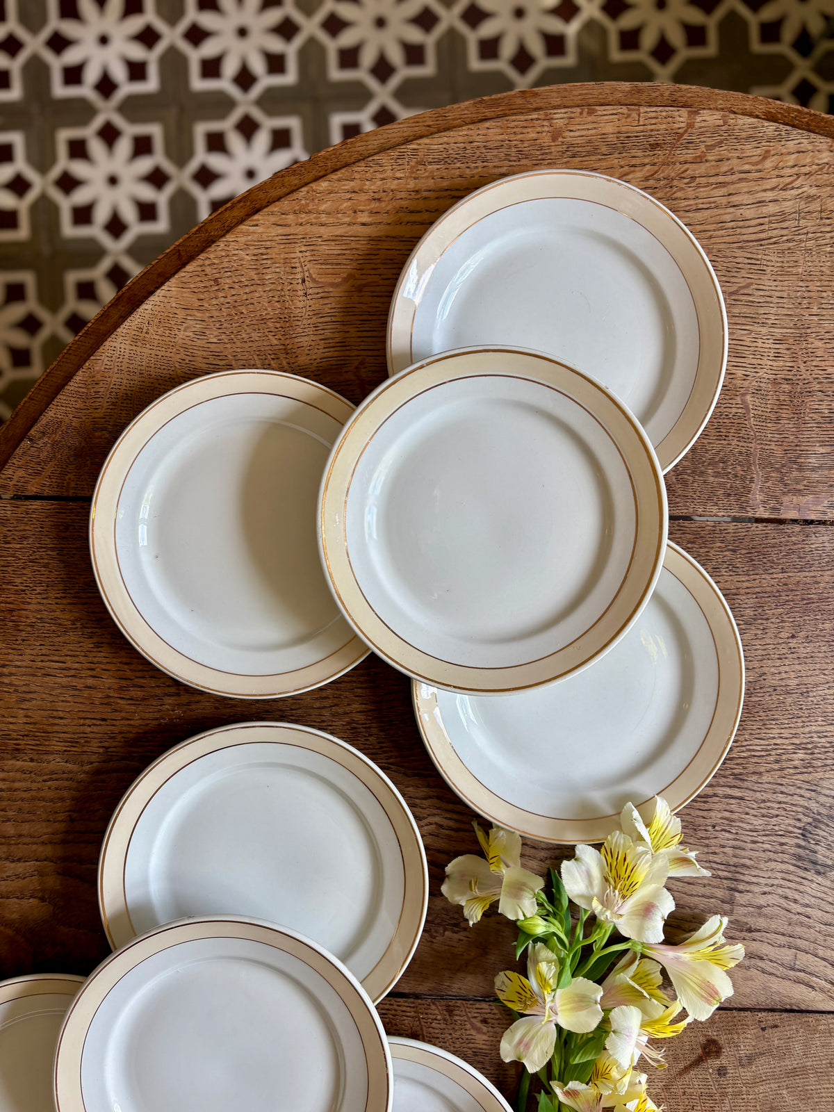 Lot de 10 assiettes à dessert anciennes - Auteuil de Lunéville