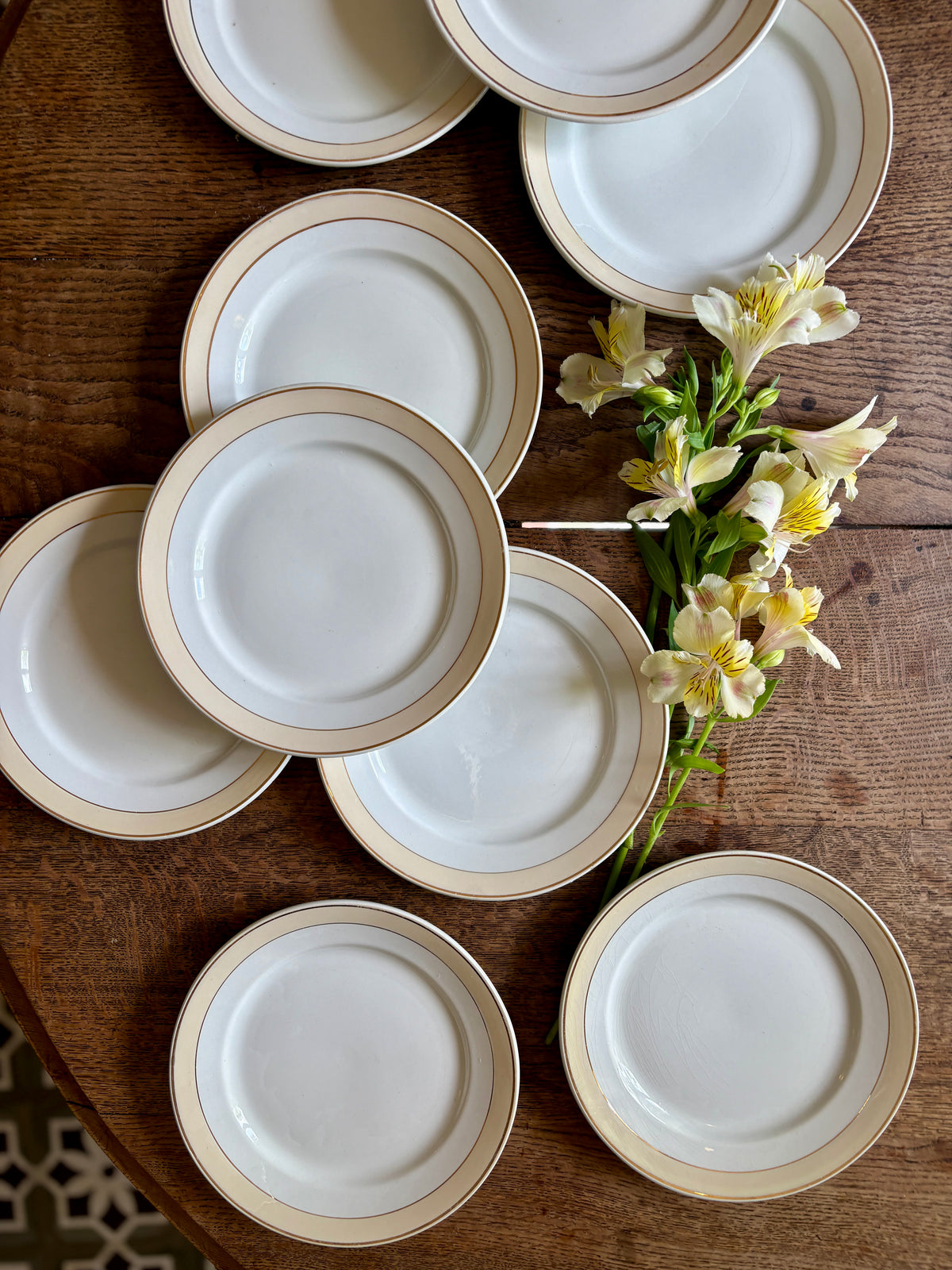 Lot de 10 assiettes à dessert anciennes - Auteuil de Lunéville