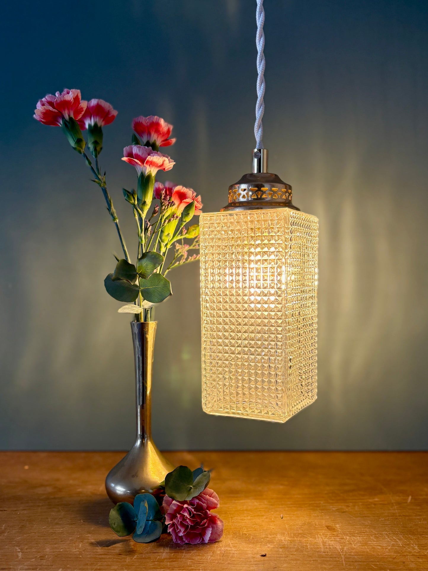 Baladeuse ou lampe à poser globe vintage en verre (BR1)