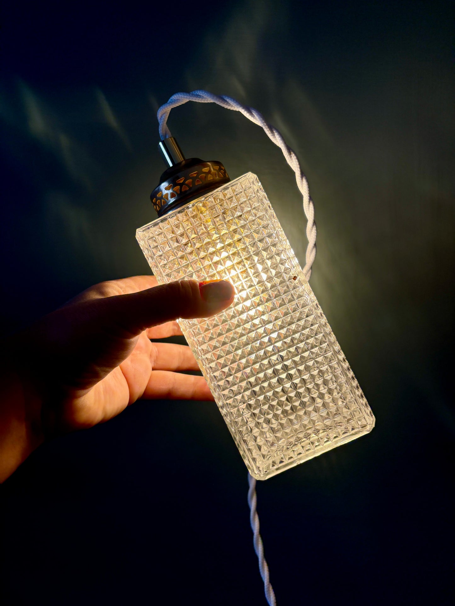 Baladeuse ou lampe à poser globe vintage en verre (BR1)