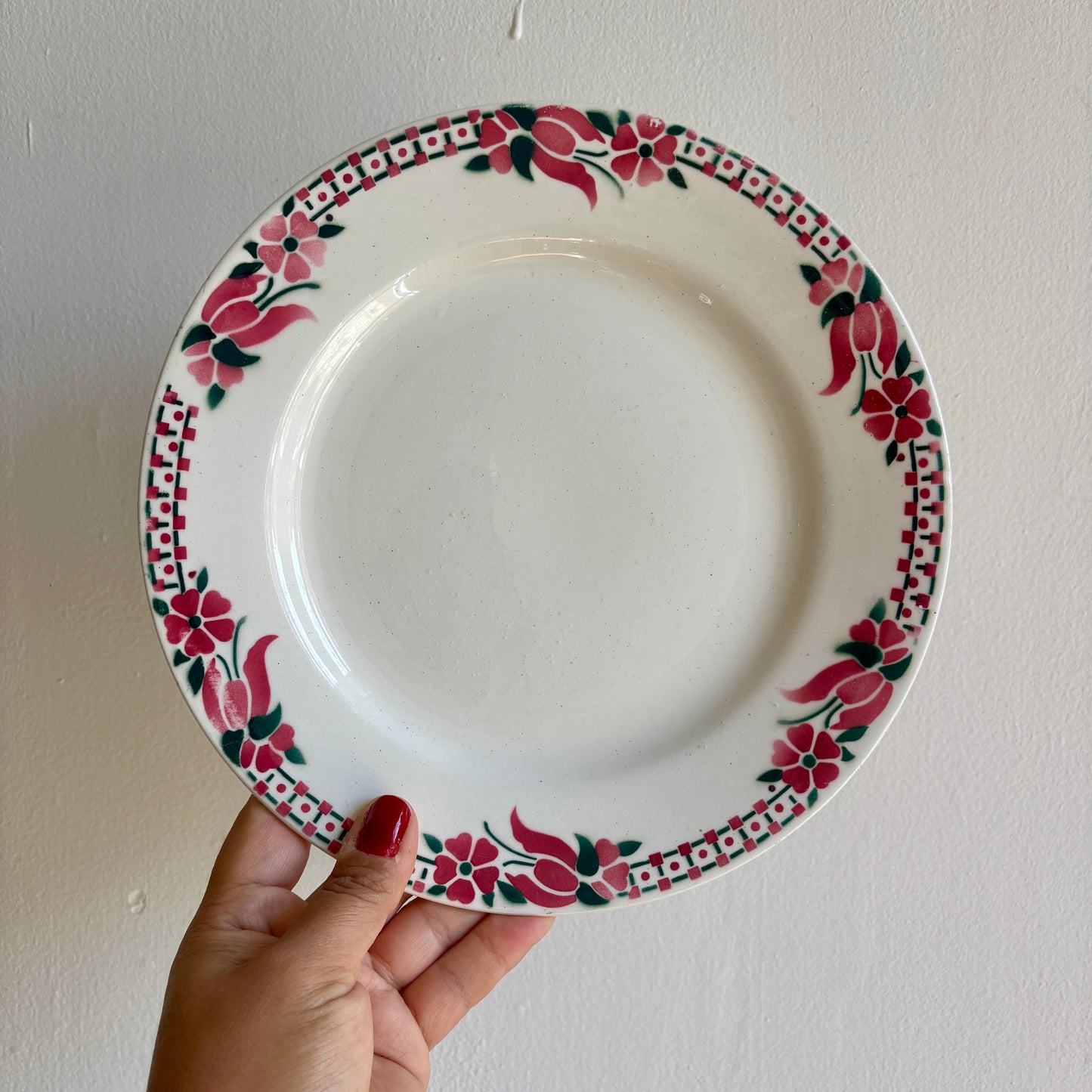 Lot de 6 assiettes plates anciennes - Saint Amand Céranord