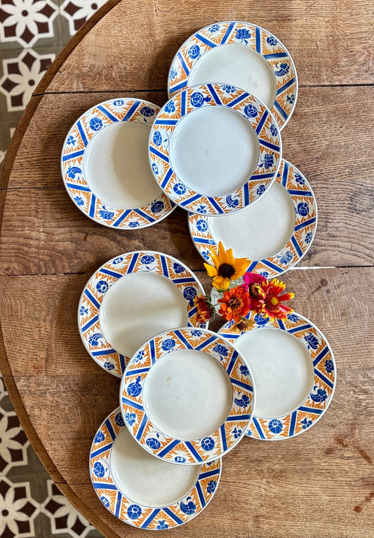 Lot de 8 assiettes plates anciennes - Canada de Moulin des Loups