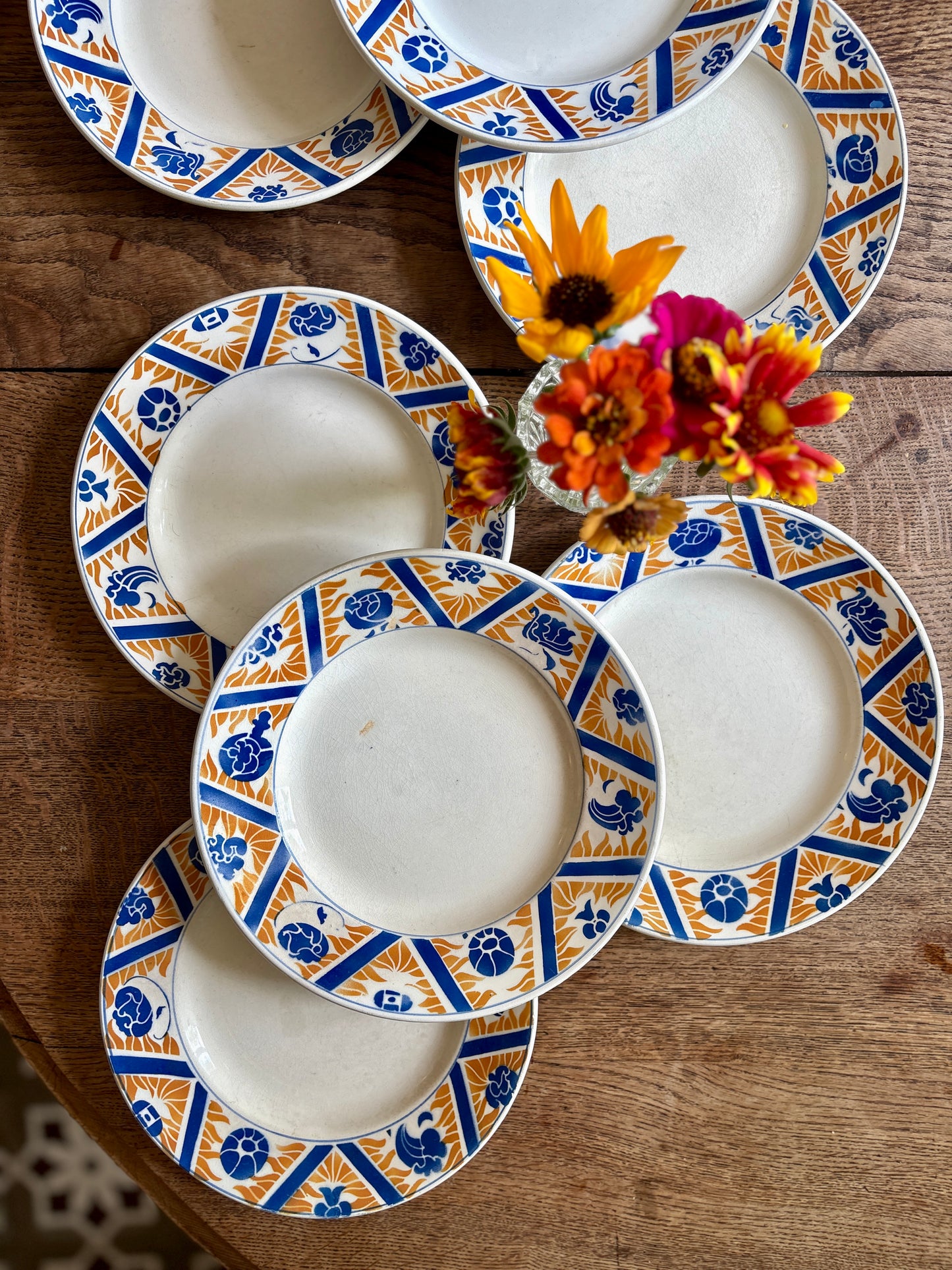 Lot de 8 assiettes plates anciennes - Canada de Moulin des Loups