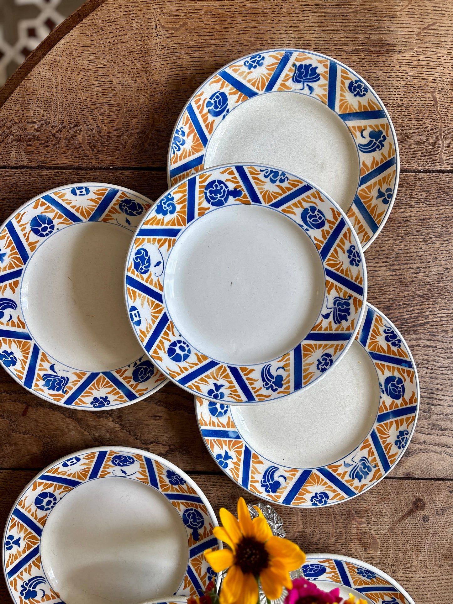 Lot de 8 assiettes plates anciennes - Canada de Moulin des Loups