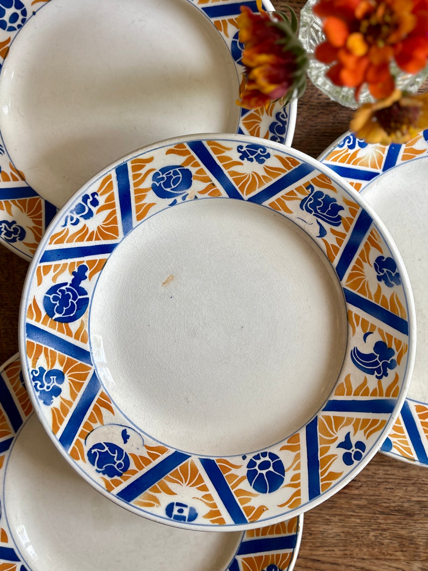 Lot de 8 assiettes plates anciennes - Canada de Moulin des Loups
