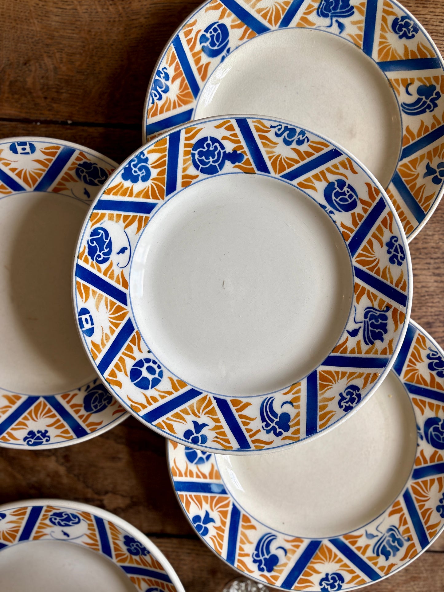 Lot de 8 assiettes plates anciennes - Canada de Moulin des Loups